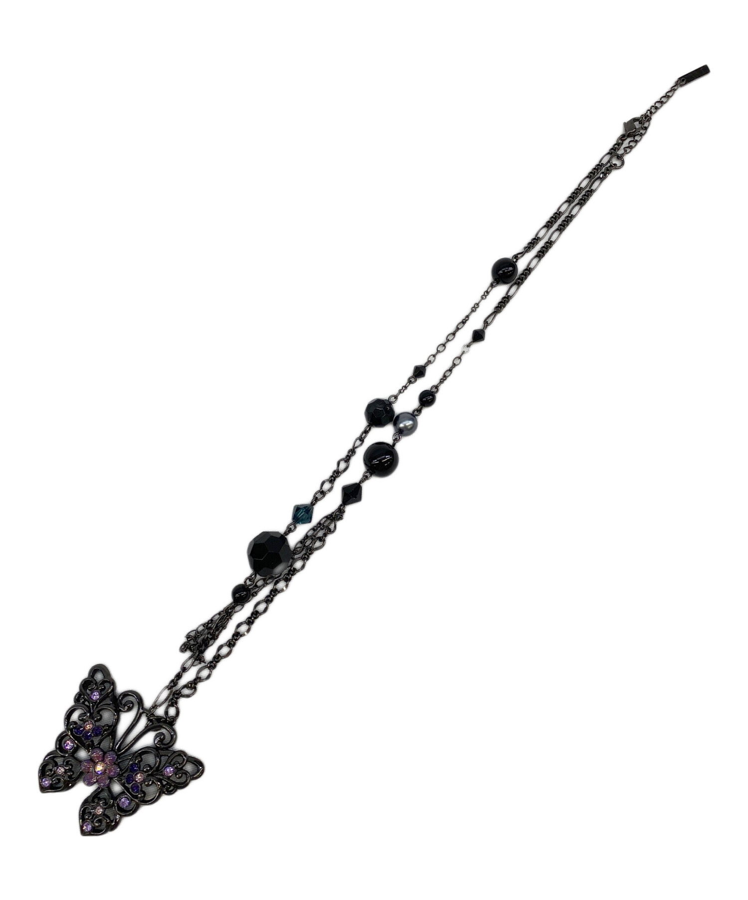 中古・古着通販】ANNA SUI (アナスイ) ネックレス パープル×ブラック 