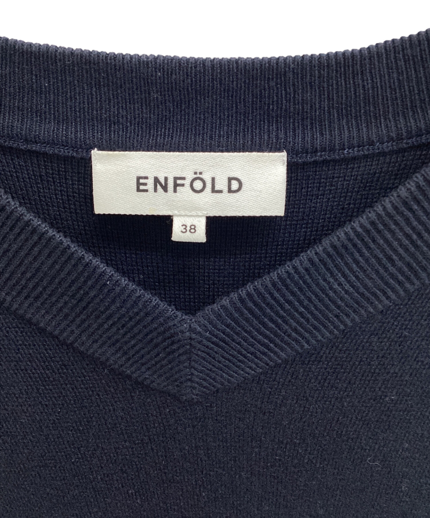 中古・古着通販】ENFOLD (エンフォルド) ニットワンピース ネイビー