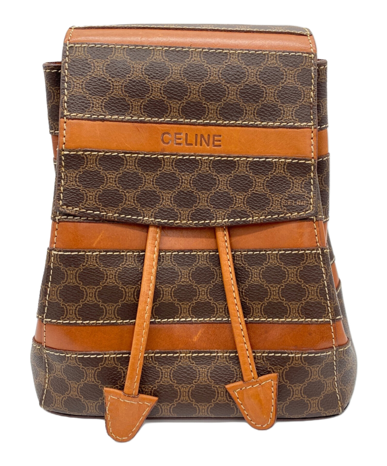 中古・古着通販】CELINE (セリーヌ) マカダムミニリュック ブラウン 