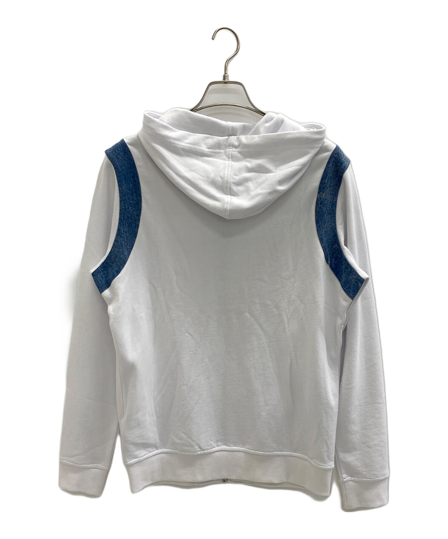 中古・古着通販】DIESEL (ディーゼル) ジップパーカー ホワイト×ブルー 