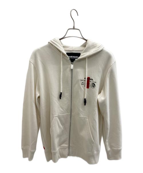 中古・古着通販】DIESEL (ディーゼル) ジップパーカー ホワイト サイズ