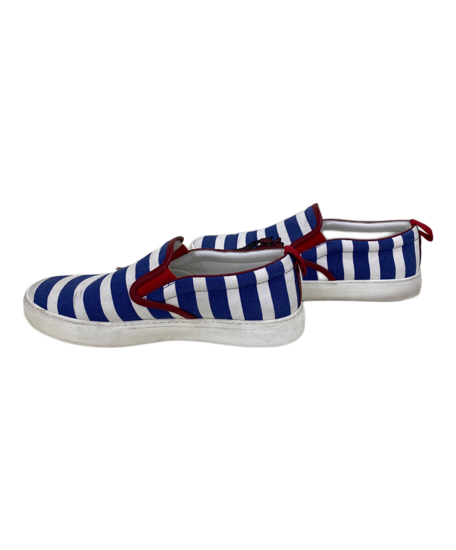 中古・古着通販】GUCCI (グッチ) スリッポン ホワイト×ブルー サイズ 