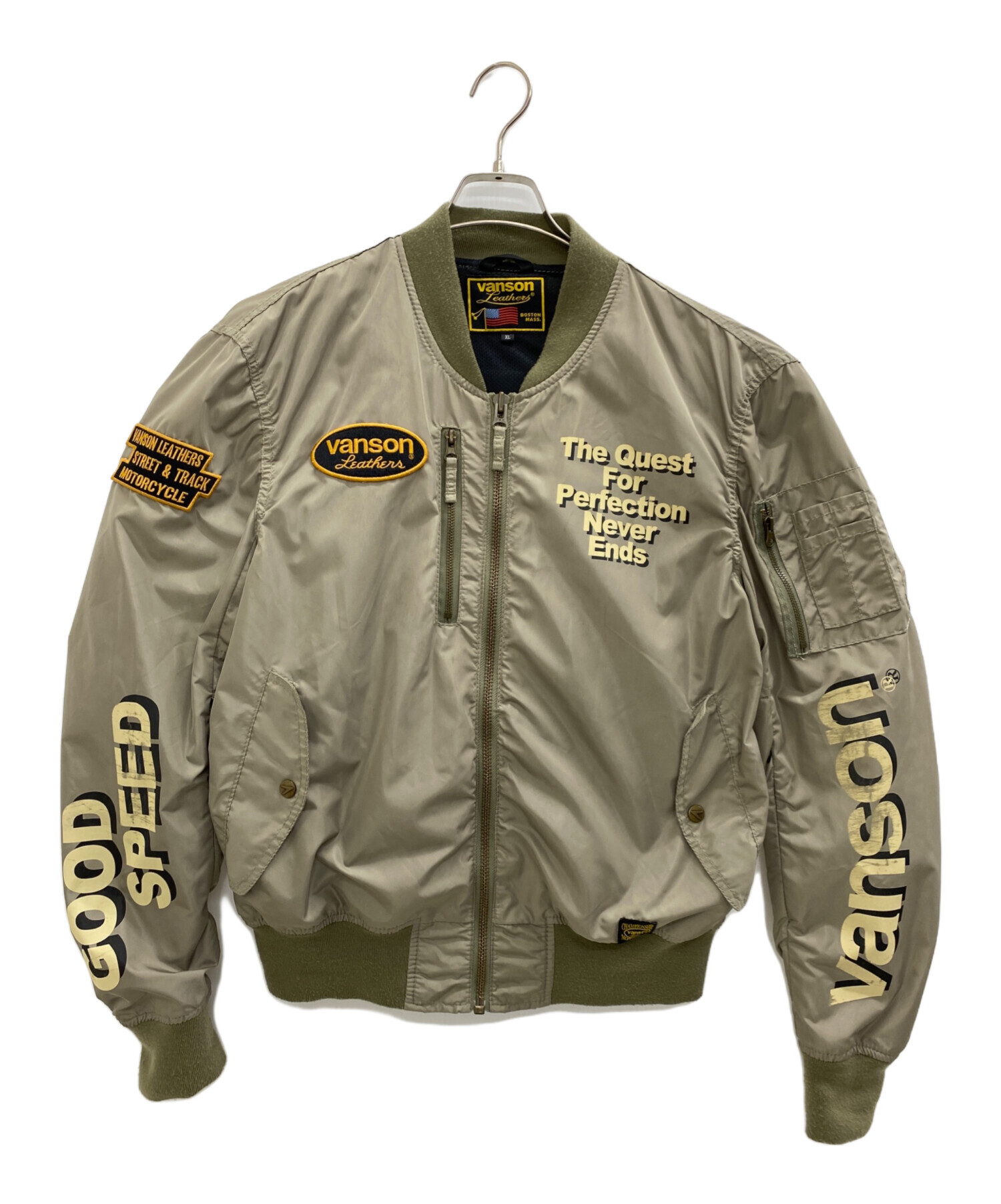 中古・古着通販】VANSON (バンソン) ジップブルゾン カーキ サイズ 