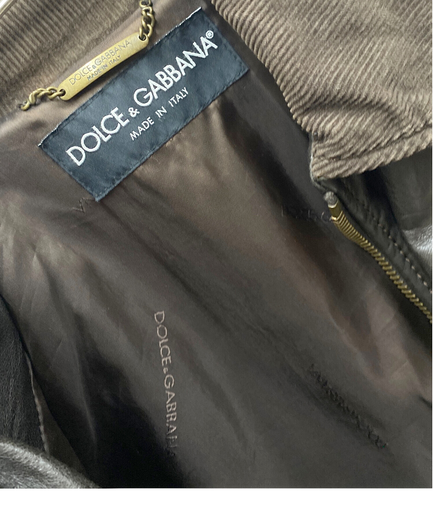 DOLCE & GABBANA 46 ヴィンテージ加工レザージャケット 中古・古着通販】DOLCE & GABBANA (ドルチェ＆ガッバーナ) レザー