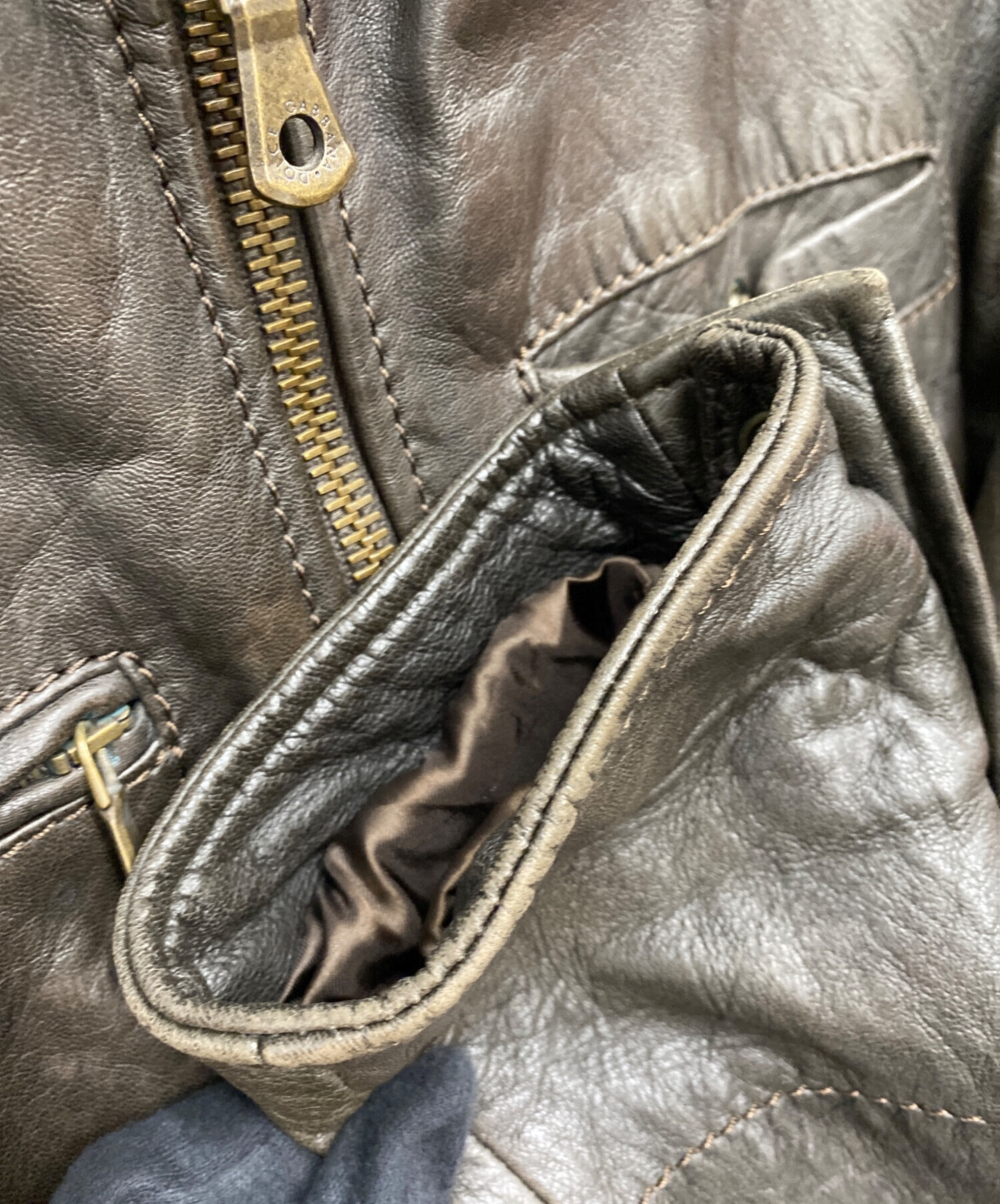 DOLCE & GABBANA 46 ヴィンテージ加工レザージャケット 中古・古着通販】DOLCE & GABBANA (ドルチェ＆ガッバーナ) レザー