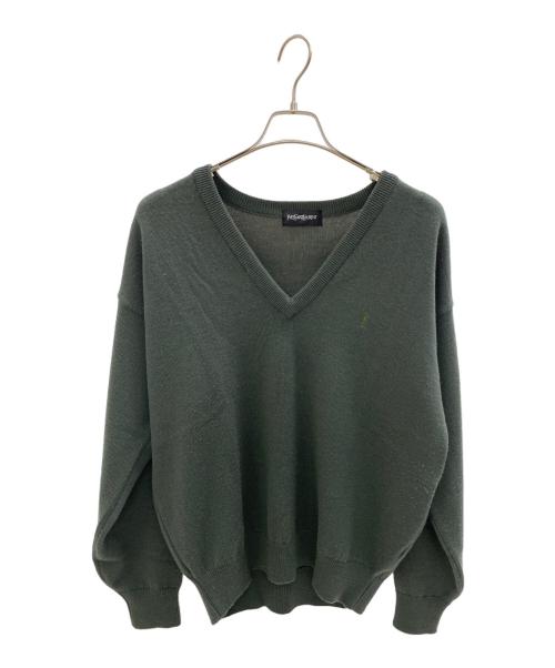 未使用級❤️Yves Saint Laurent YSL 半袖ニット　グリーン 未使用級❤️Yves Saint Laurent YSL 半袖ニット グリーン