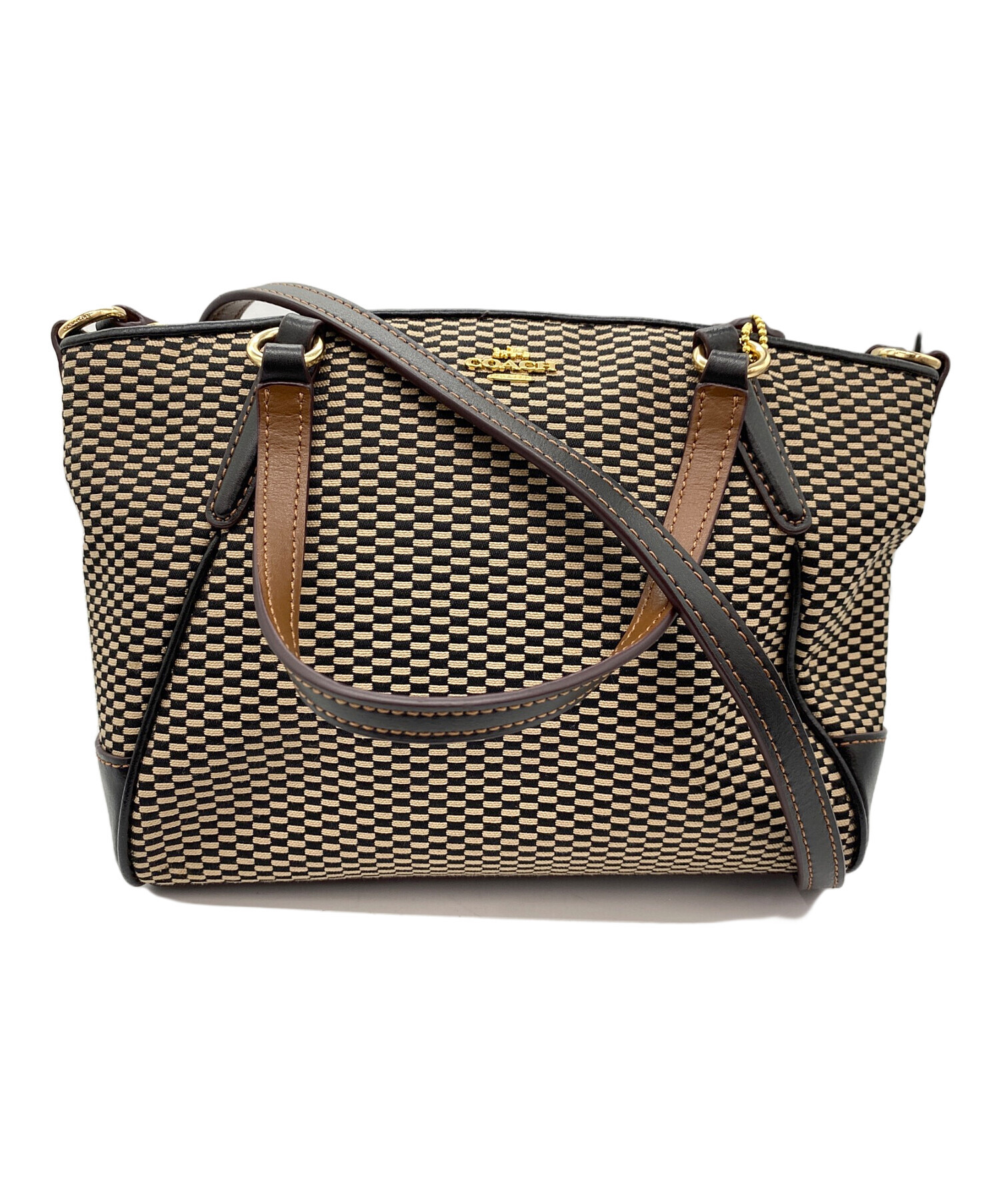 中古・古着通販】COACH (コーチ) ショルダーバッグ ブラック×ブラウン 