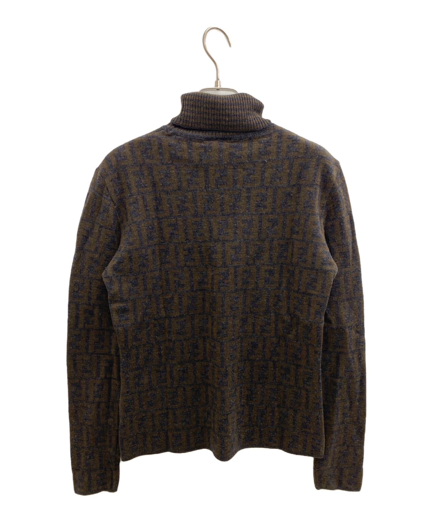 良品 FENDI フェンディ ハイネック ニット サイズ42 ダークブラウン レディース 古着 中古 USED 中古・古着通販】FENDI (フェンディ) タートルネックニット グレー
