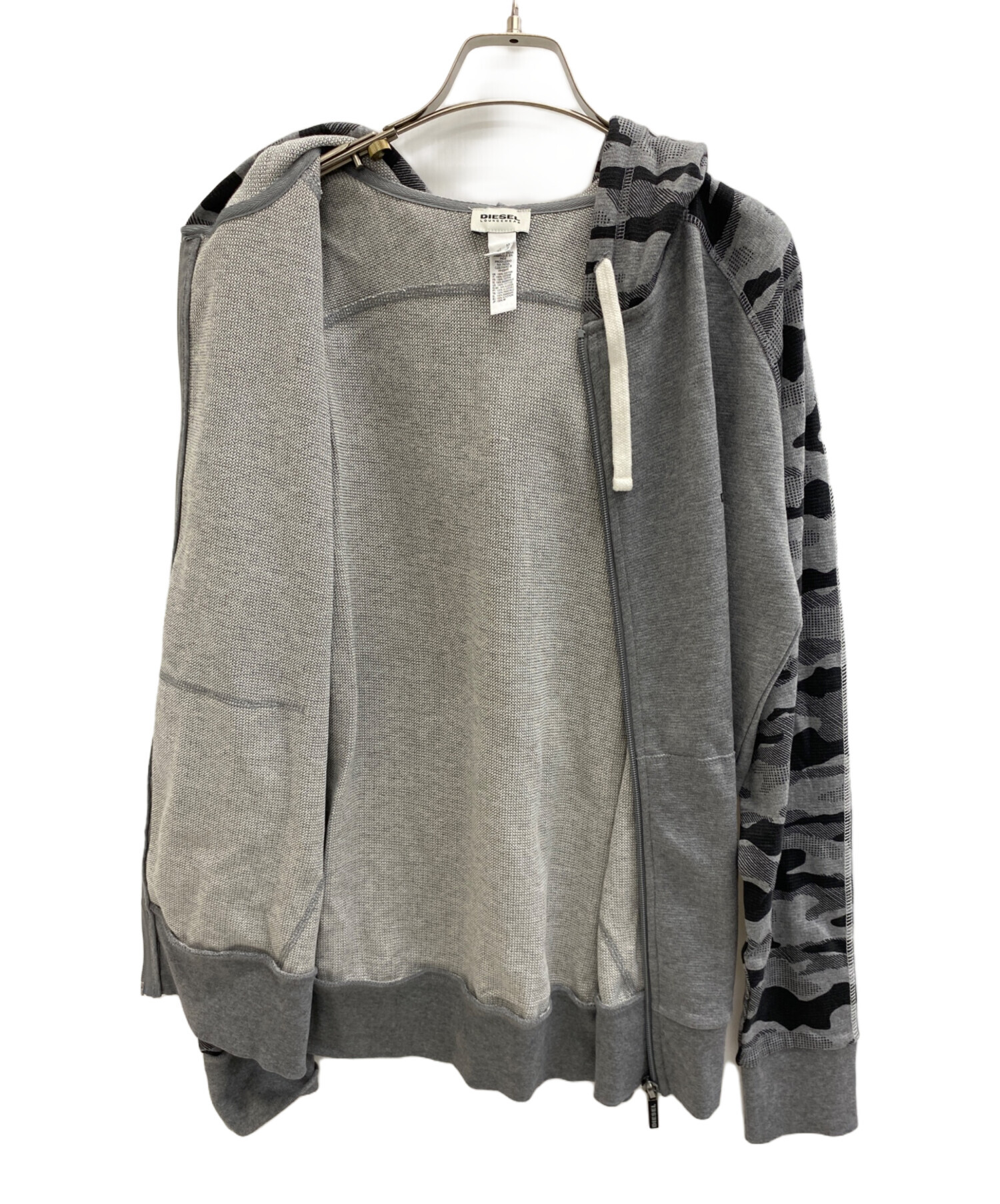 中古・古着通販】DIESEL (ディーゼル) ジップパーカー グレー サイズ:M 