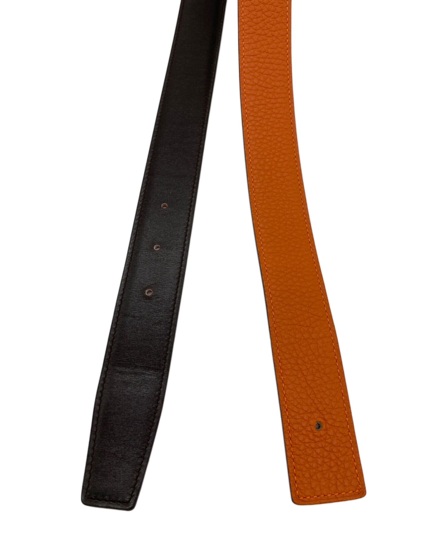 HERMES エルメス ベルト  オレンジ 【古着】【中古】【送料無料】 中古・古着通販】HERMES (エルメス) レザーベルト オレンジ｜ブランド