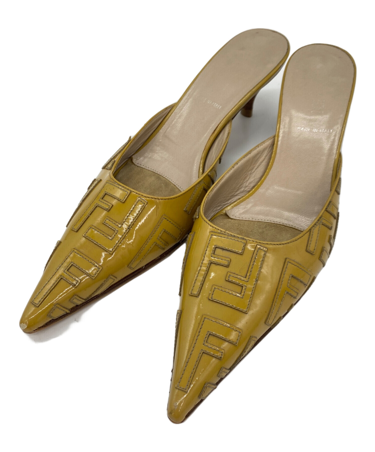 中古・古着通販】FENDI (フェンディ) ミュール イエロー サイズ:37 