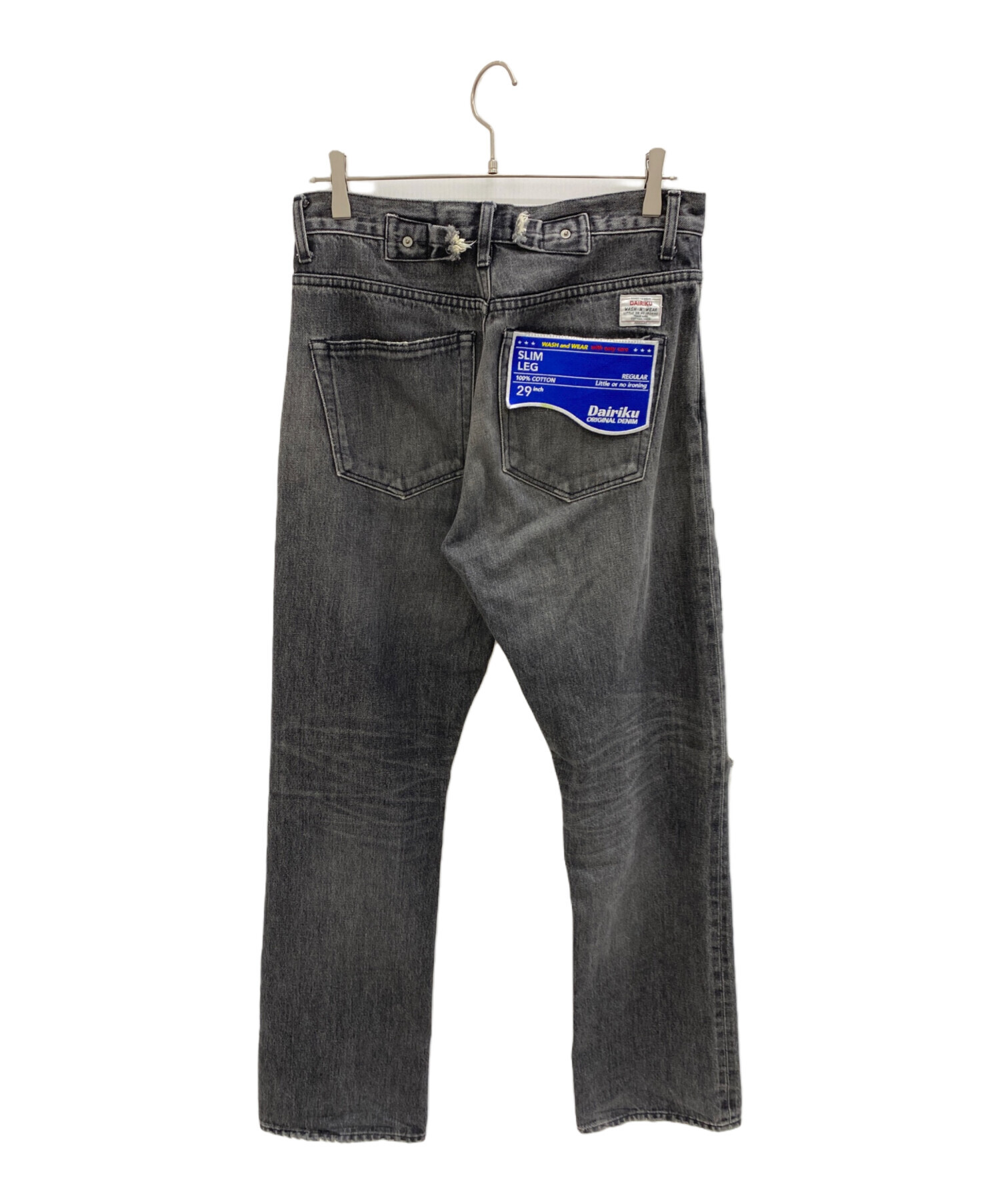 中古・古着通販】DAIRIKU (ダイリク) デニムパンツ グレー サイズ:29 