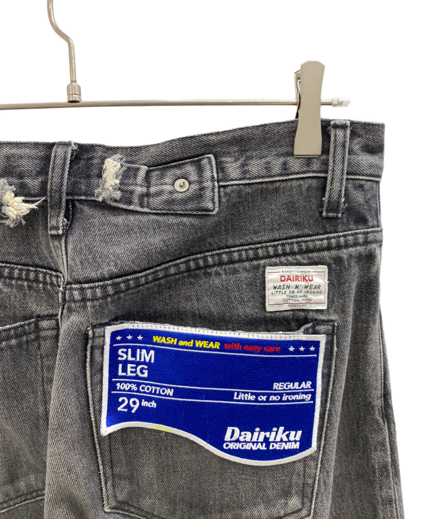 中古・古着通販】DAIRIKU (ダイリク) デニムパンツ グレー サイズ:29 