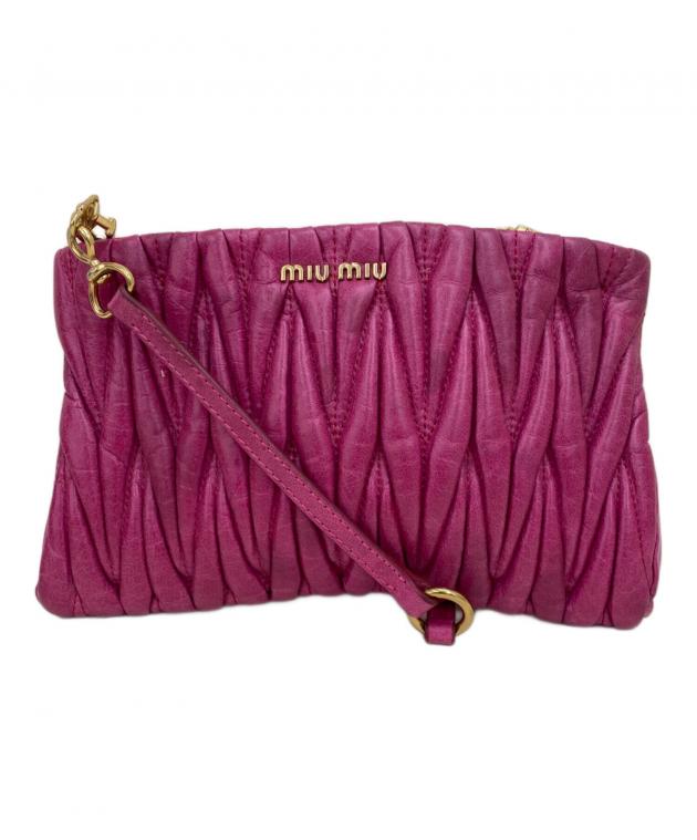 Miu Miu ミュウミュウ ショルダーバッグ - ピンク 【古着】【中古】 MIU MIU - Miu Miu ミュウミュウ ショルダーバッグ ピンク 【古着
