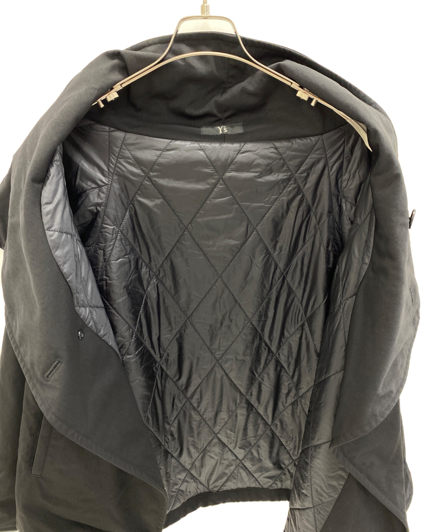 中古・古着通販】Y's (ワイズ) CHINO CLOTH WRAP COAT ブラック サイズ