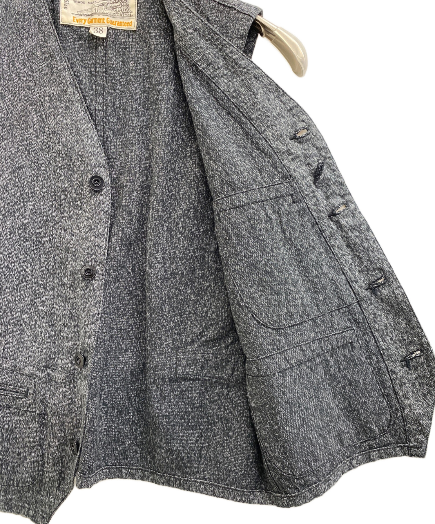 M*a様 Sugar Cane & Co. グレー デニム ベスト size38 中古・古着通販】SUGAR CANE (シュガーケーン) デニムベスト グレー