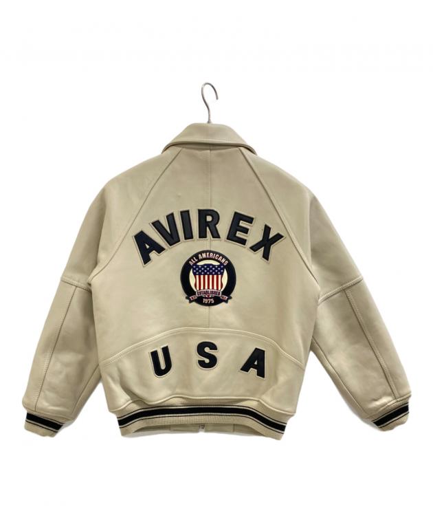 中古・古着通販】AVIREX (アヴィレックス) レザージャケット ベージュ