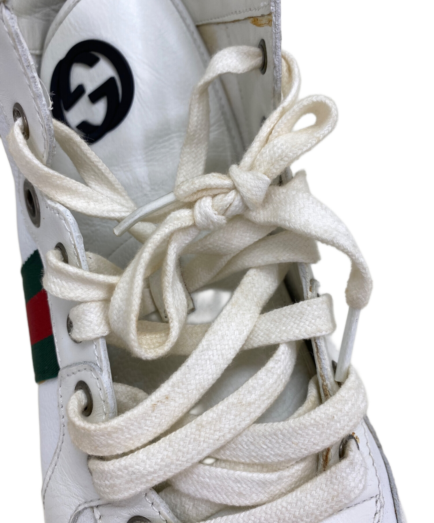 中古・古着通販】GUCCI (グッチ) ハイカットスニーカー ホワイト 