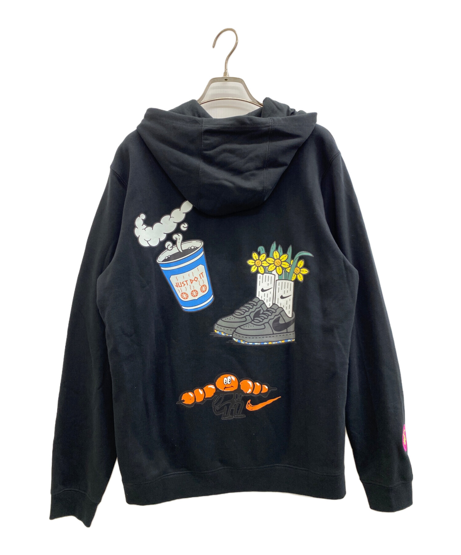 中古・古着通販】NIKE (ナイキ) プルオーバーパーカー ブラック サイズ 