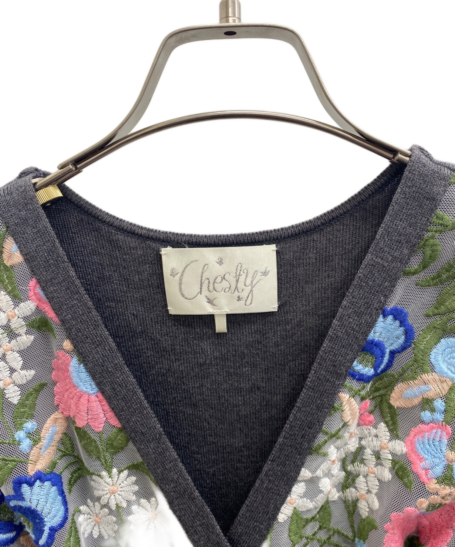 中古・古着通販】CHESTY (チェスティ) 長袖ワンピース グレー 