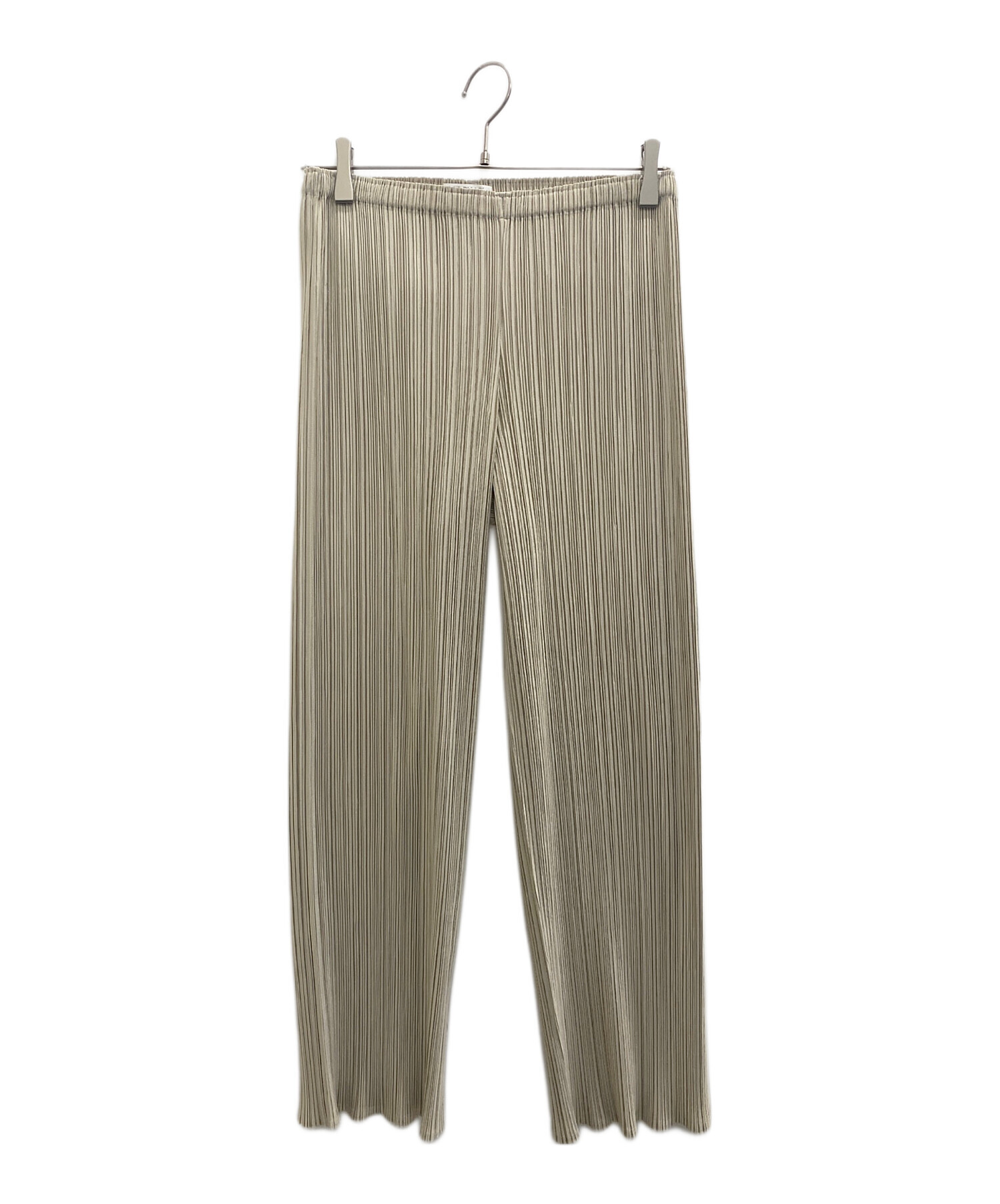 PLEATS PLEASE ベージュ プリーツパンツ 中古・古着通販】PLEATS PLEASE (プリーツプリーズ) プリーツパンツ