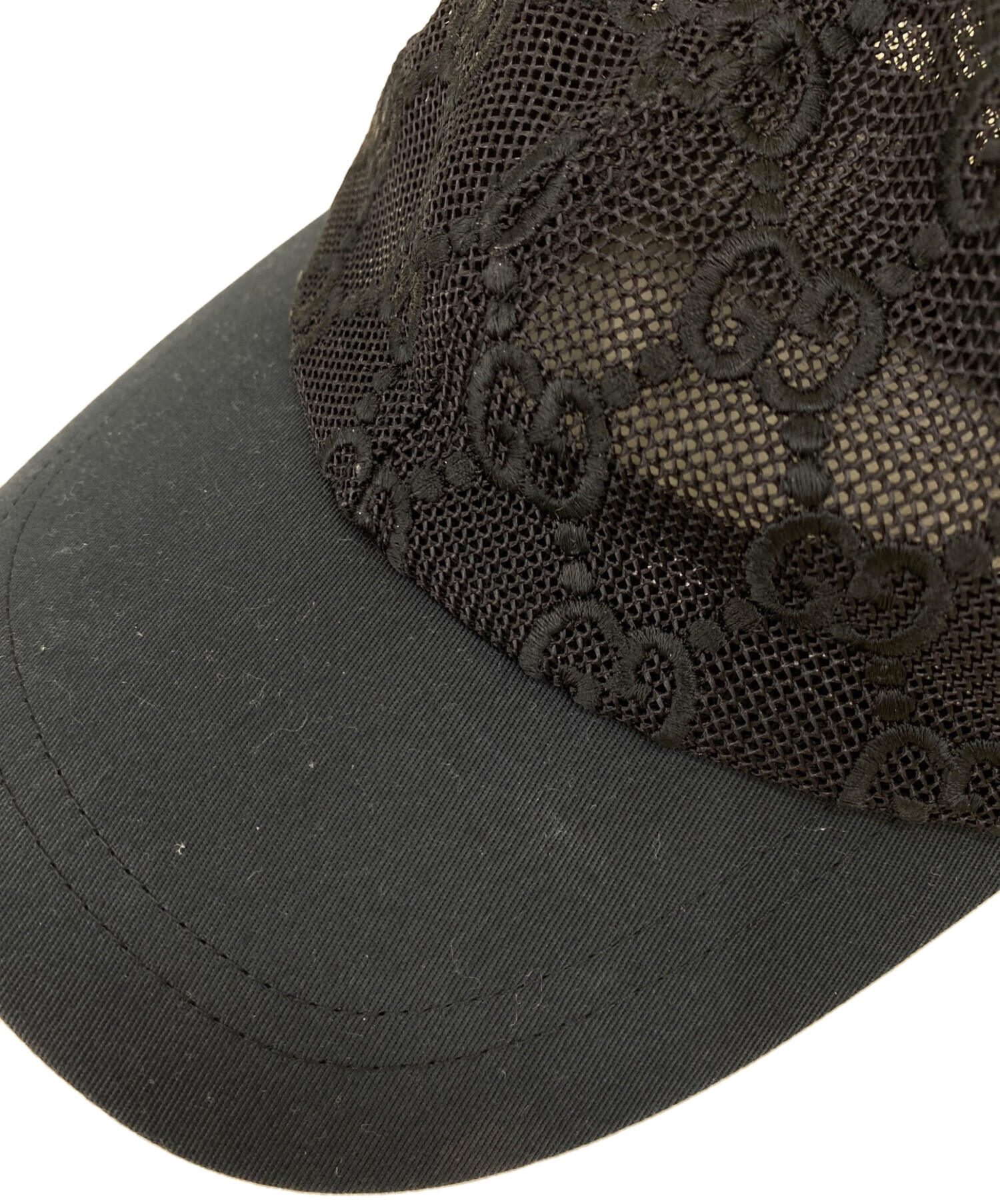 GUCCI キャップ　m 総柄　黒　ブラック 中古・古着通販】GUCCI (グッチ) キャップ ブラック サイズ:M 57