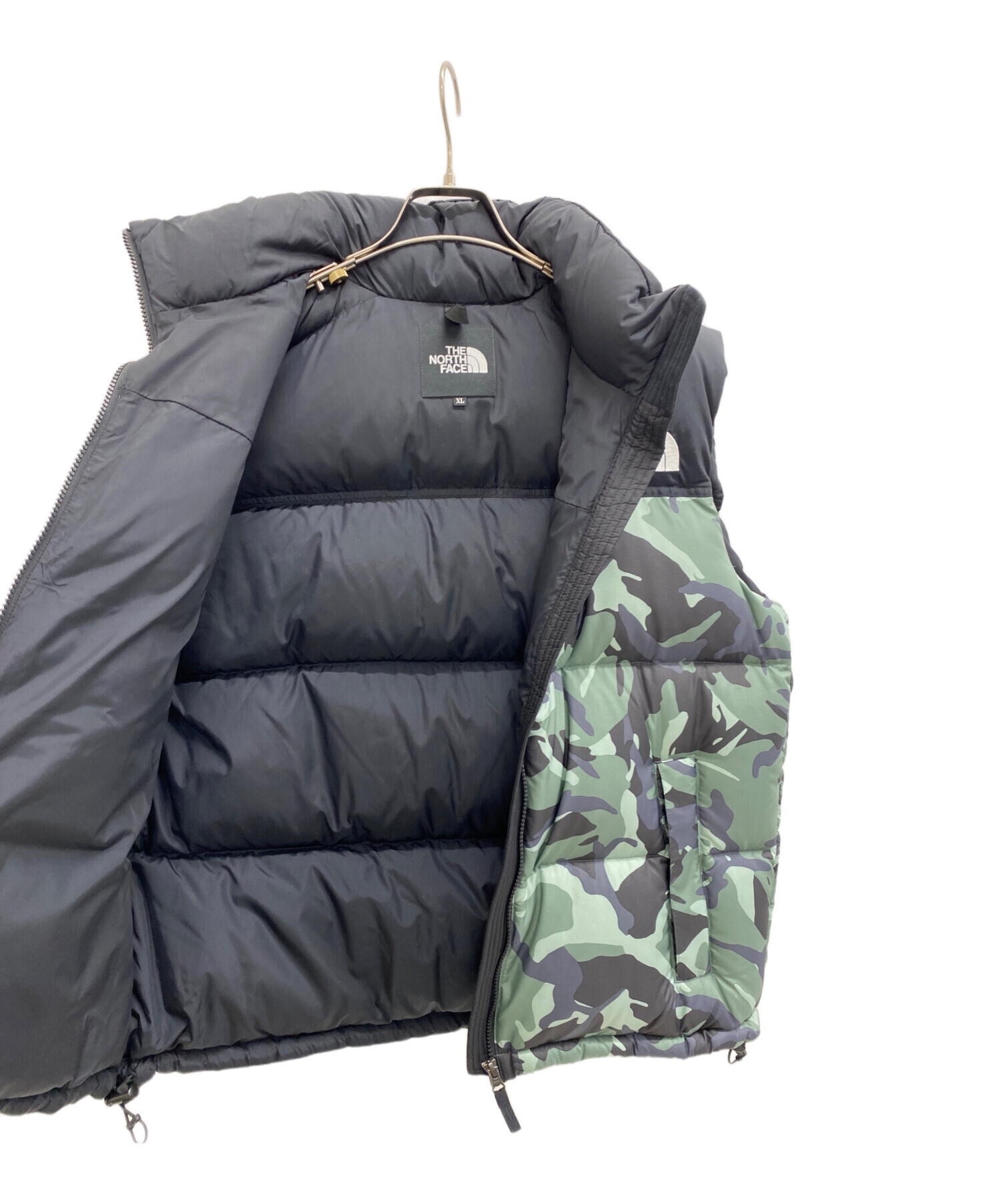 THE NORTH FACE ベスト XXL チェック ブラック/グレー 大きいサイズと