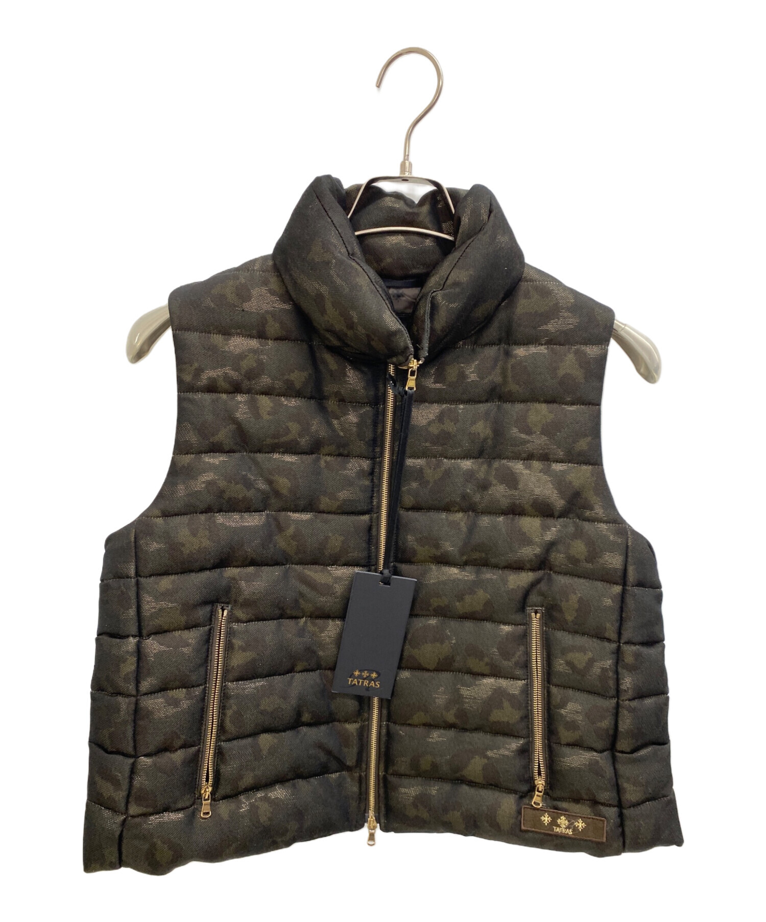 未使用に近い！タトラス　ダウンベスト 中古・古着通販】TATRAS (タトラス) ダウンベスト ブラック×ゴールド