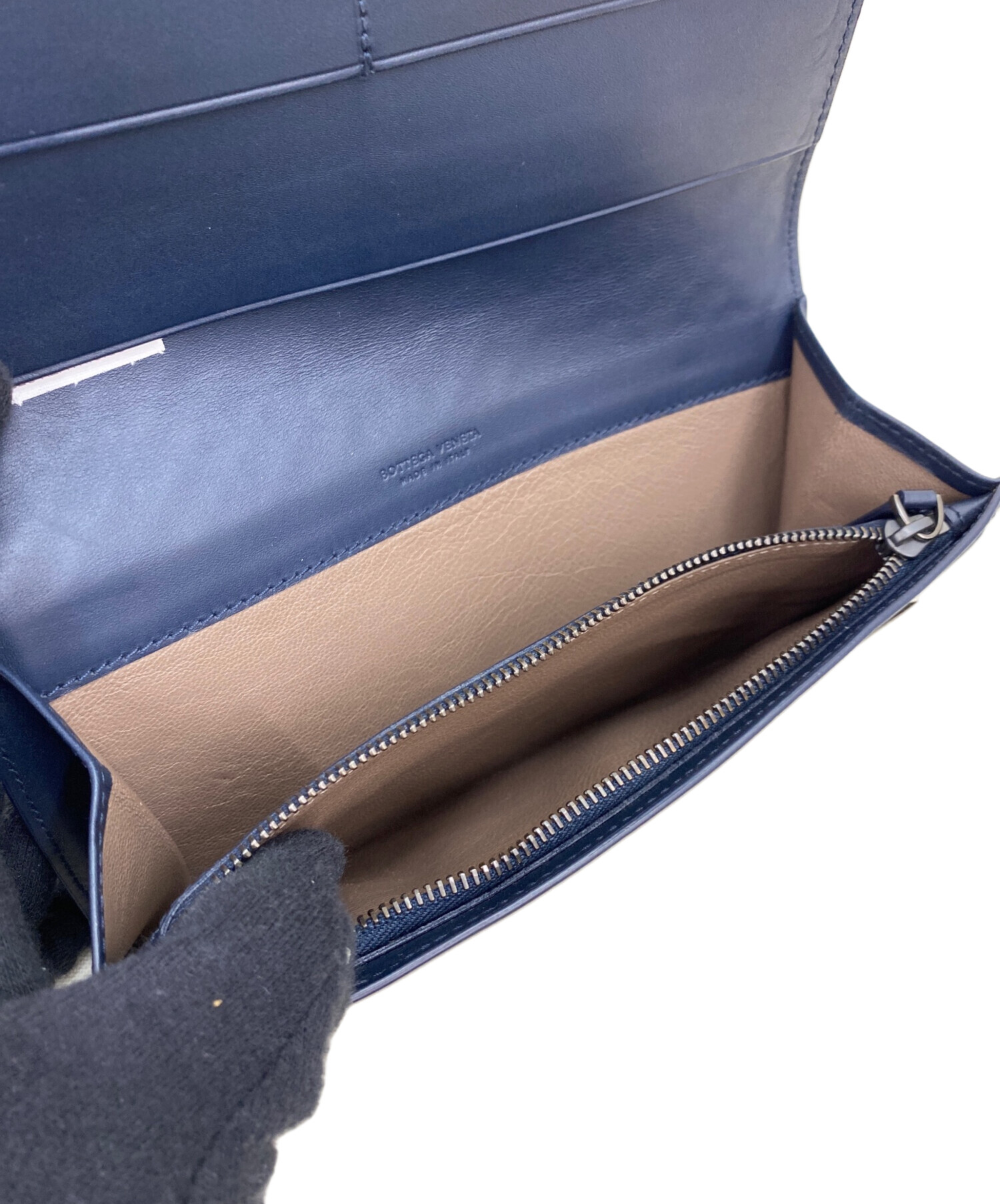 中古・古着通販】BOTTEGA VENETA (ボッテガベネタ) 長財布 ブルー