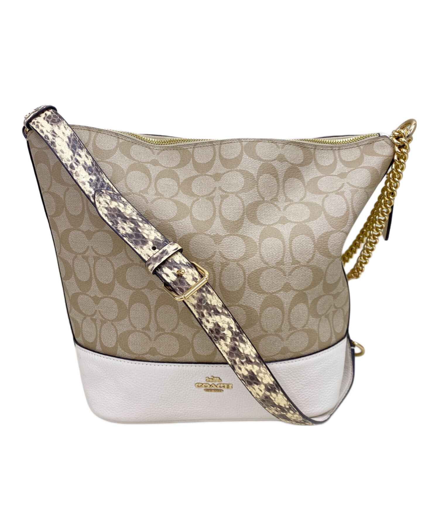 中古・古着通販】COACH (コーチ) ショルダーバッグ ベージュ｜ブランド