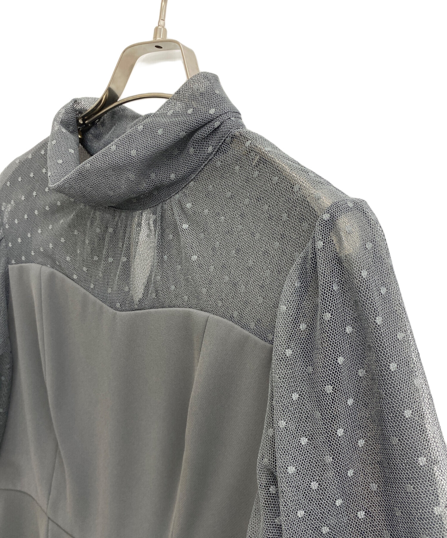 中古・古着通販】Rire Fete (リルフェテ) 半袖ワンピース グレー