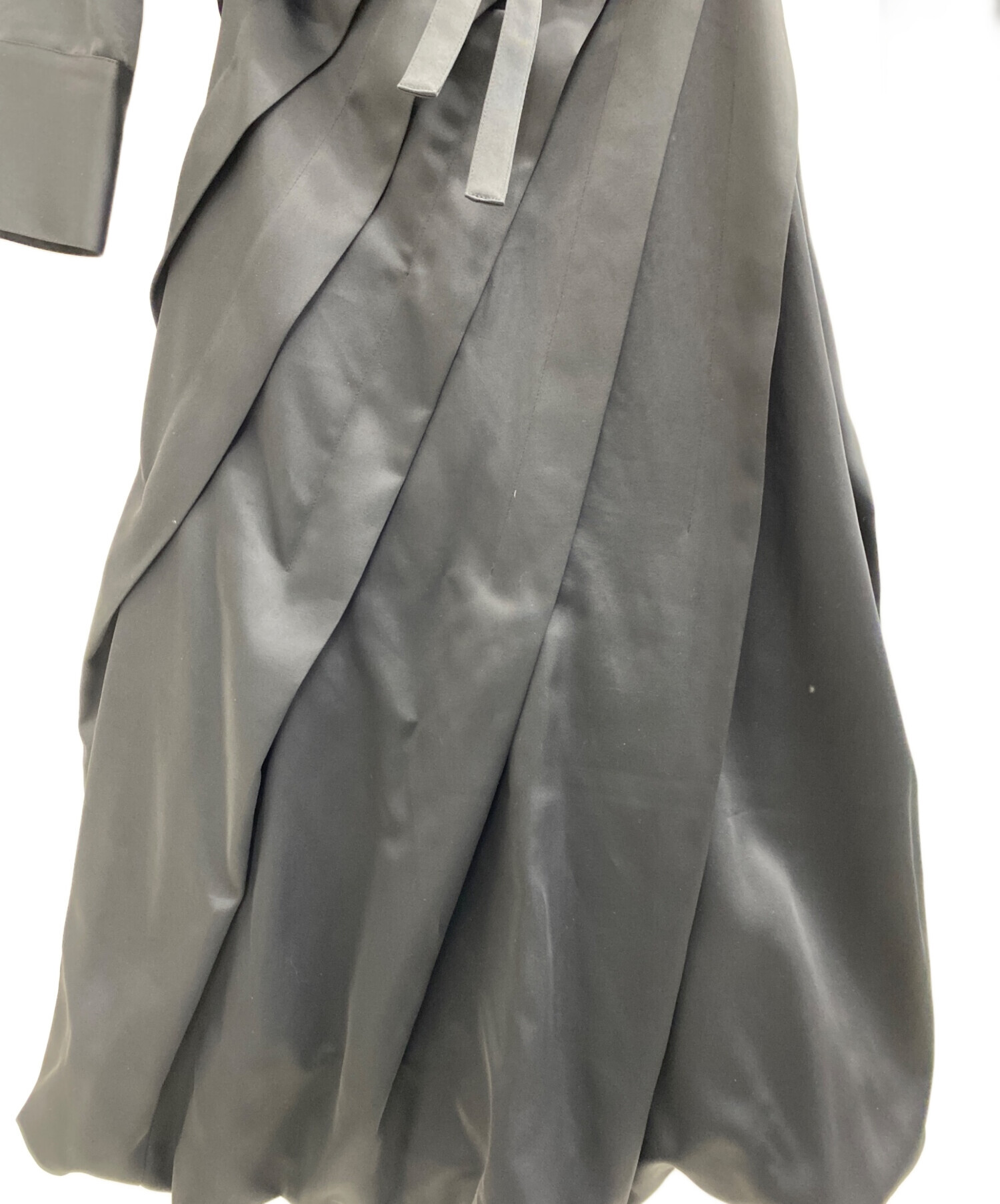中古・古着通販】laubeblanc (ローブ ブラン) 長袖ワンピース ブラック 