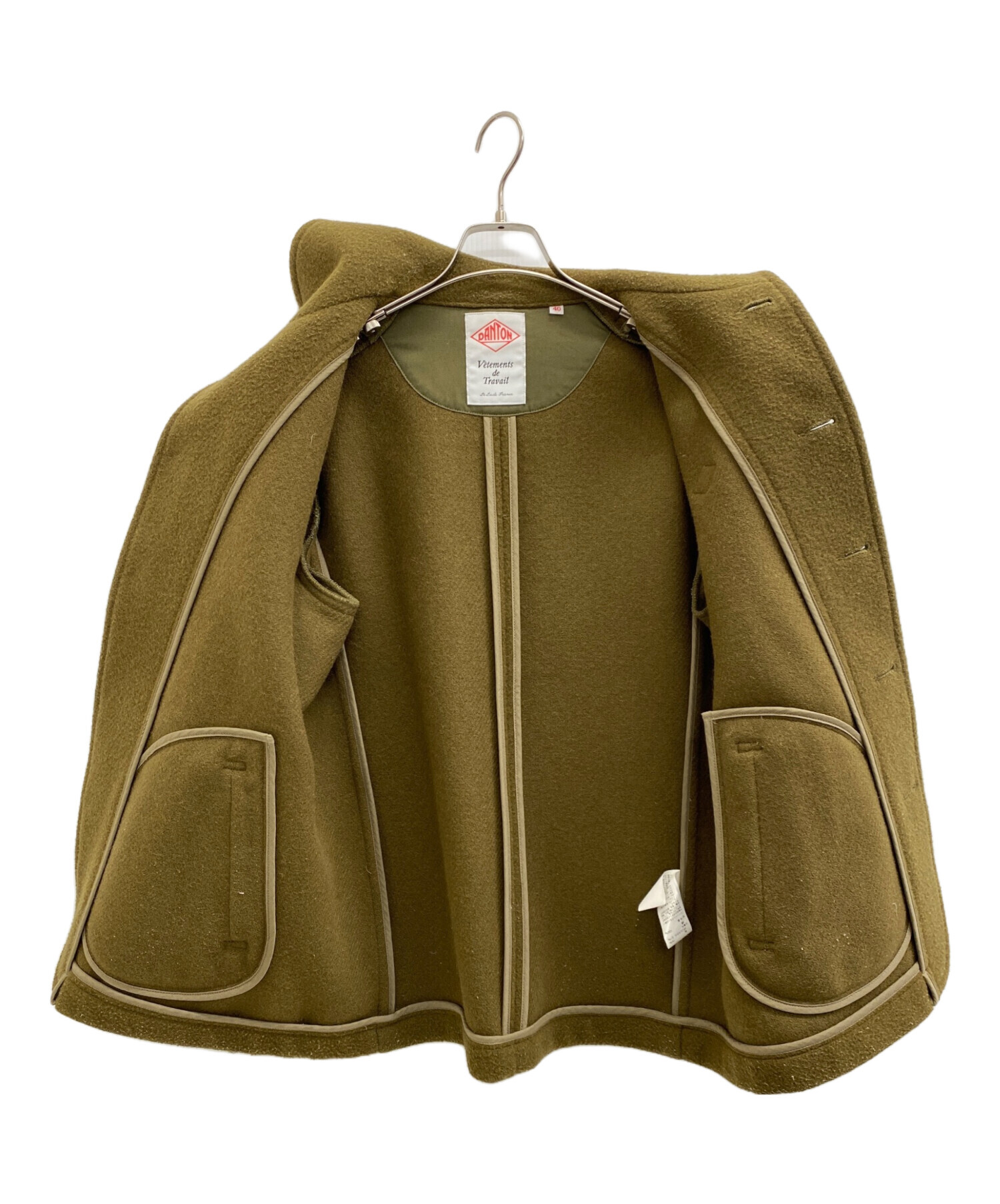 【極美品】DANTON ダントン 丸襟 ウール モッサジャケット Danton ダントン 丸襟 ウールモッサ ジャケット ブラウン系 34【中古