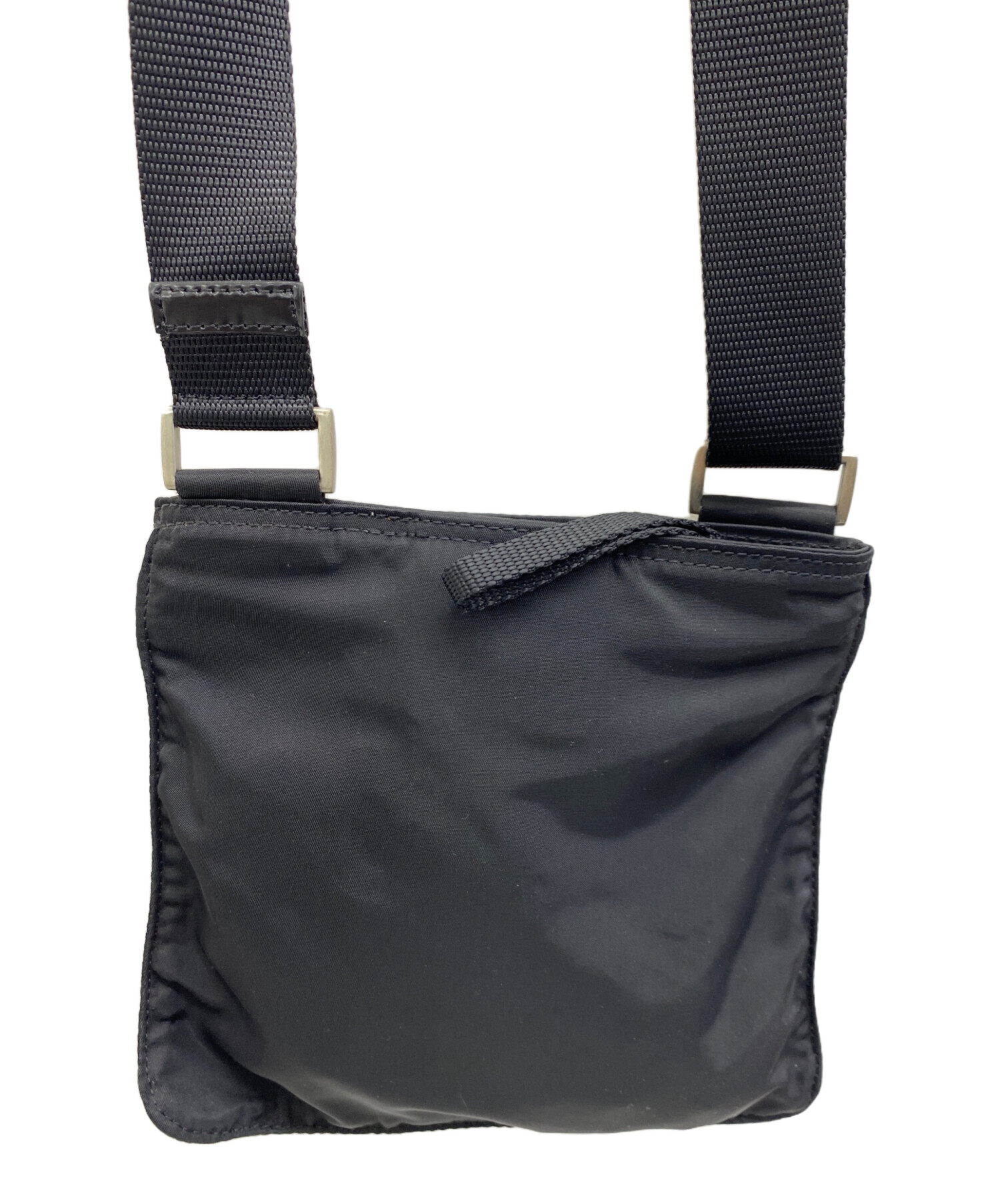 プラダ  ナイロンプチショルダーバッグ PRADA (プラダ) ナイロン＆レザー 着脱ミニポーチ付き ブリックバッグ