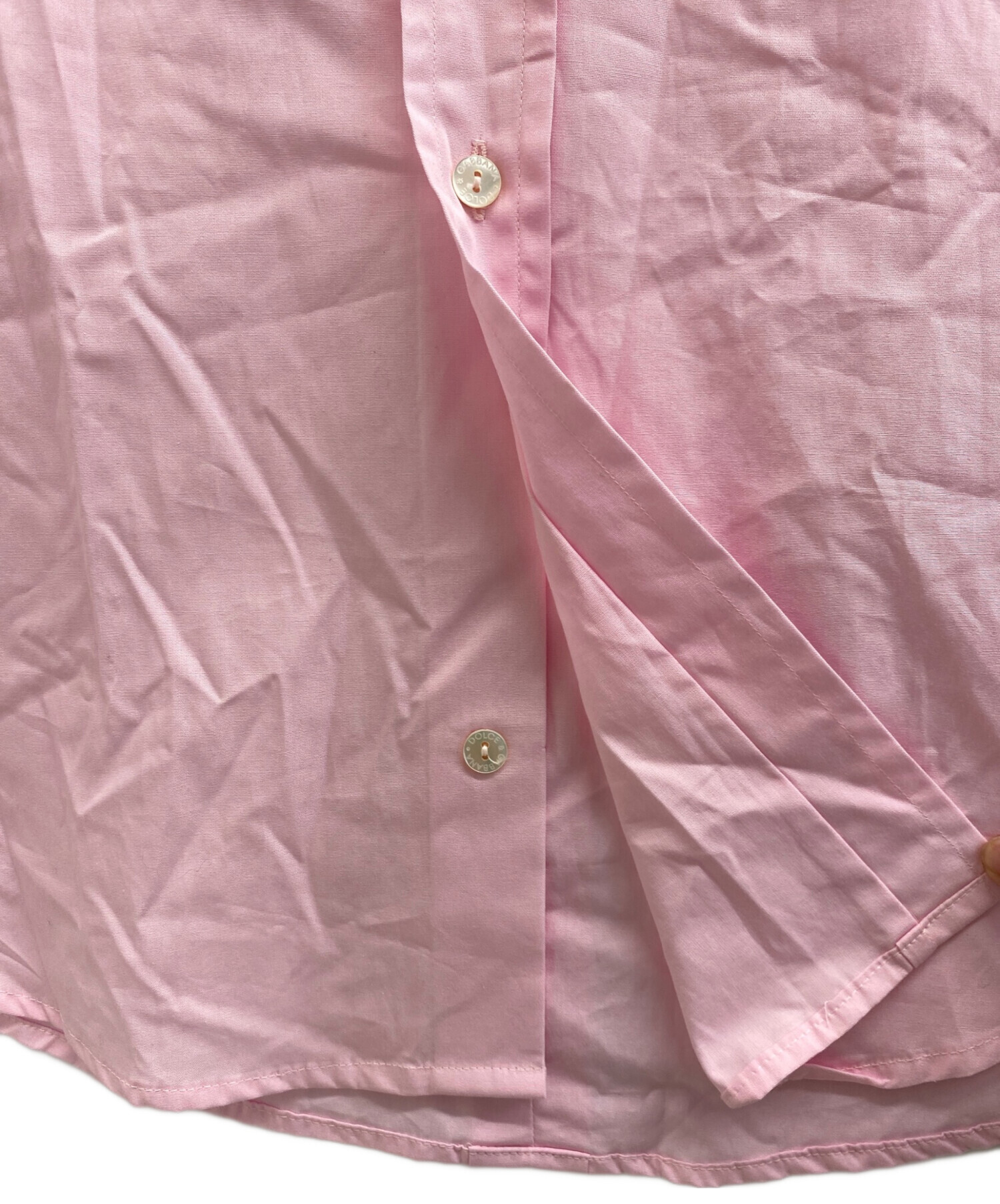 ドルチェアンドガッバーナ シルク100% 長袖シャツ ピンク ピンタック シアー 中古・古着通販】DOLCE & GABBANA (ドルチェ＆ガッバーナ) 長袖シャツ
