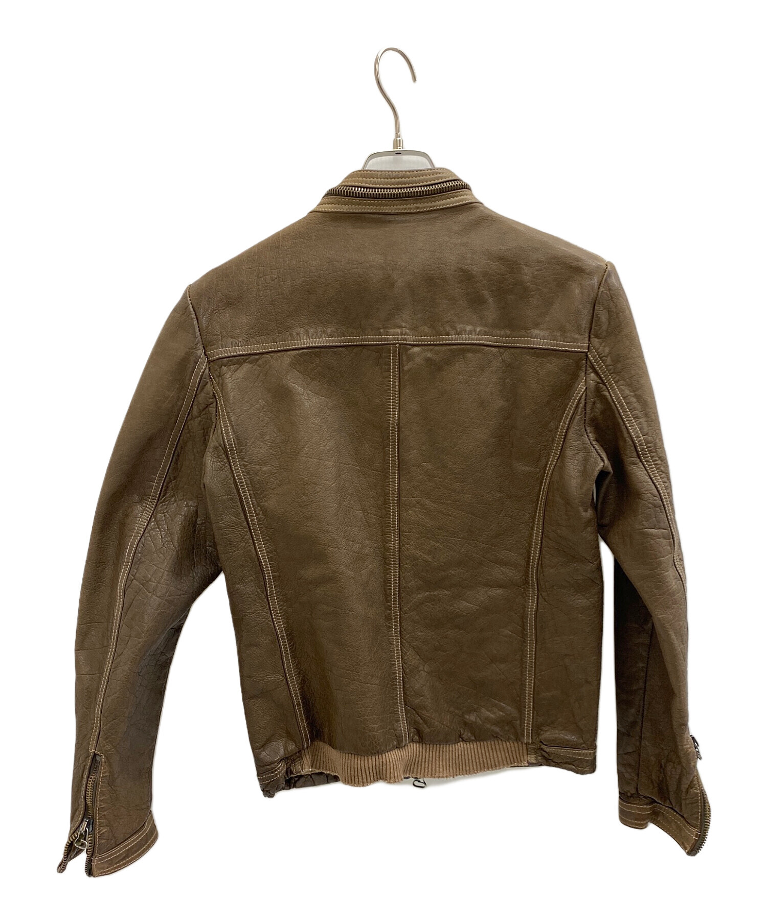 中古・古着通販】DACUTE (ダクテ) レザージャケット ブラウン サイズ