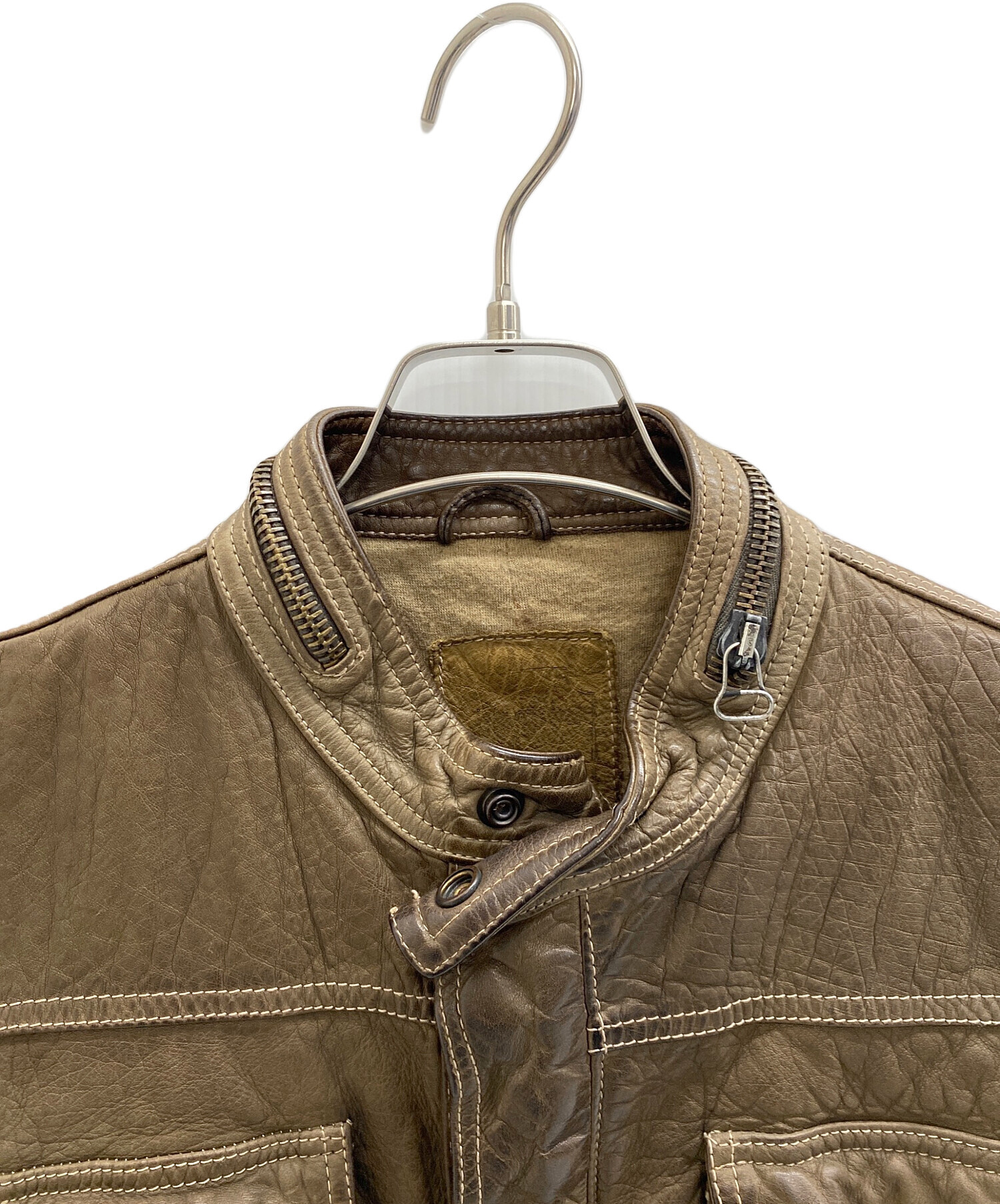 中古・古着通販】DACUTE (ダクテ) レザージャケット ブラウン サイズ