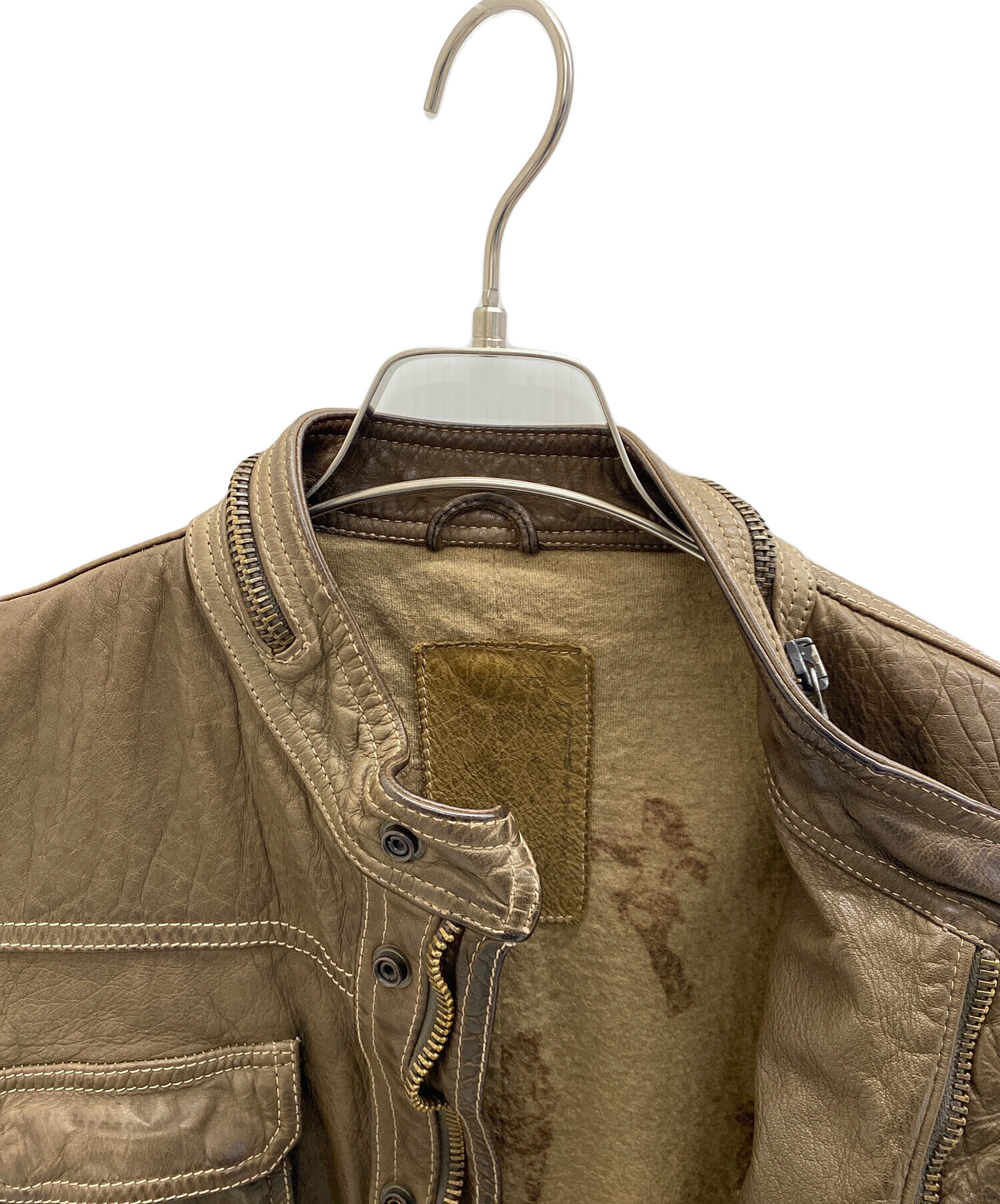 中古・古着通販】DACUTE (ダクテ) レザージャケット ブラウン サイズ