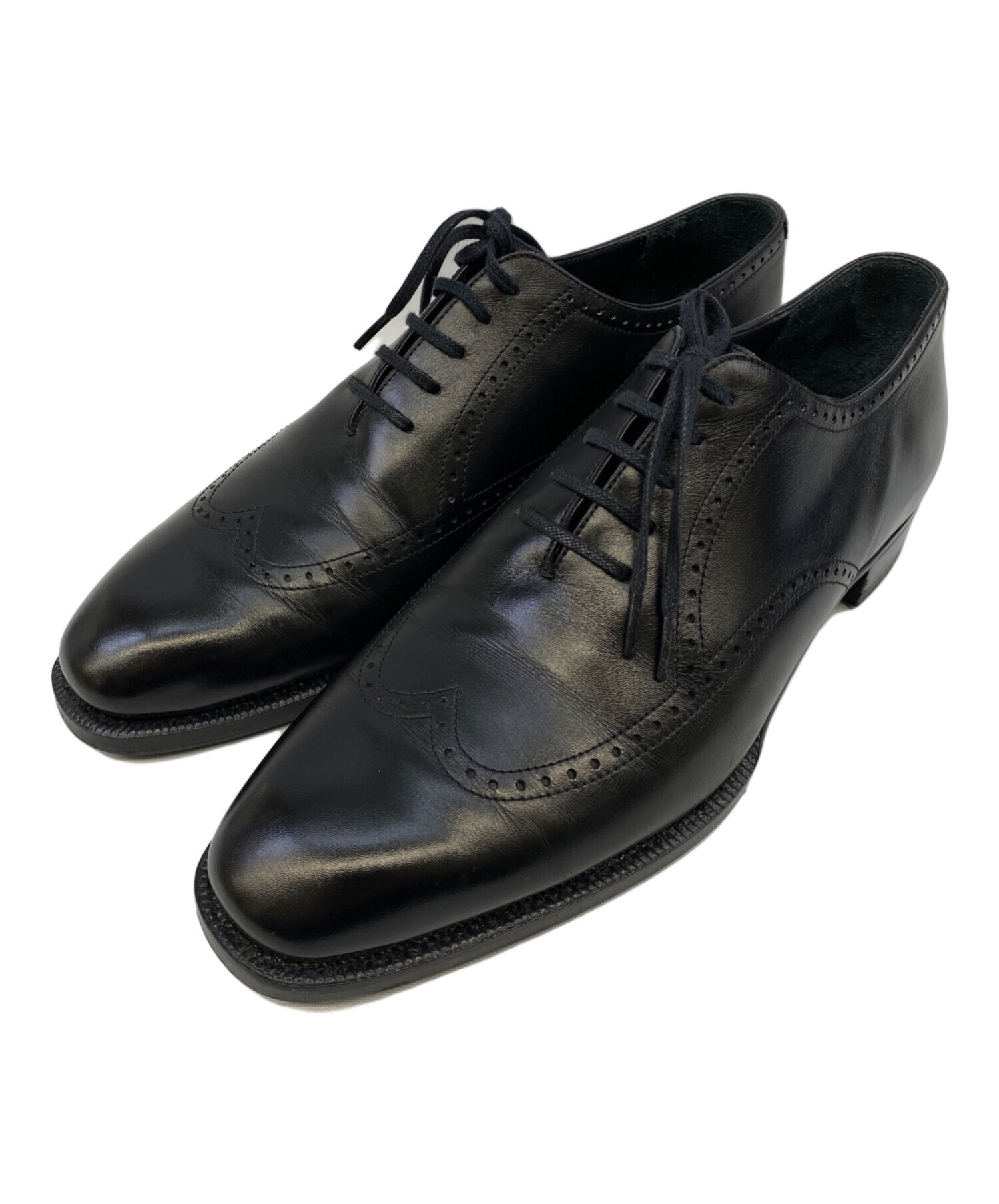 [美品・数回使用] Enzo Bonafe ストレートチップ 黒 Enzo Bonafe Reverse Stitched Cap-Toe Oxford In Black Calf GMTO