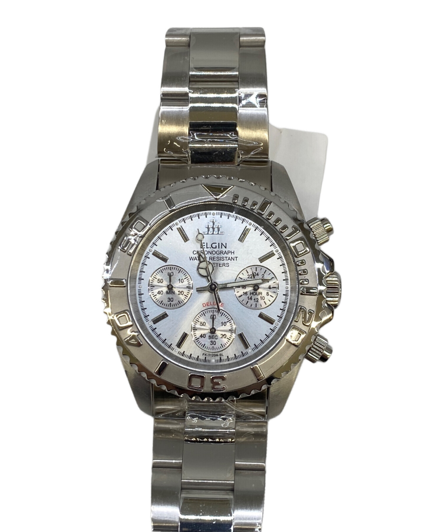 中古・古着通販】ELGIN (エルジン) クロノグラフ シルバー 未使用品 