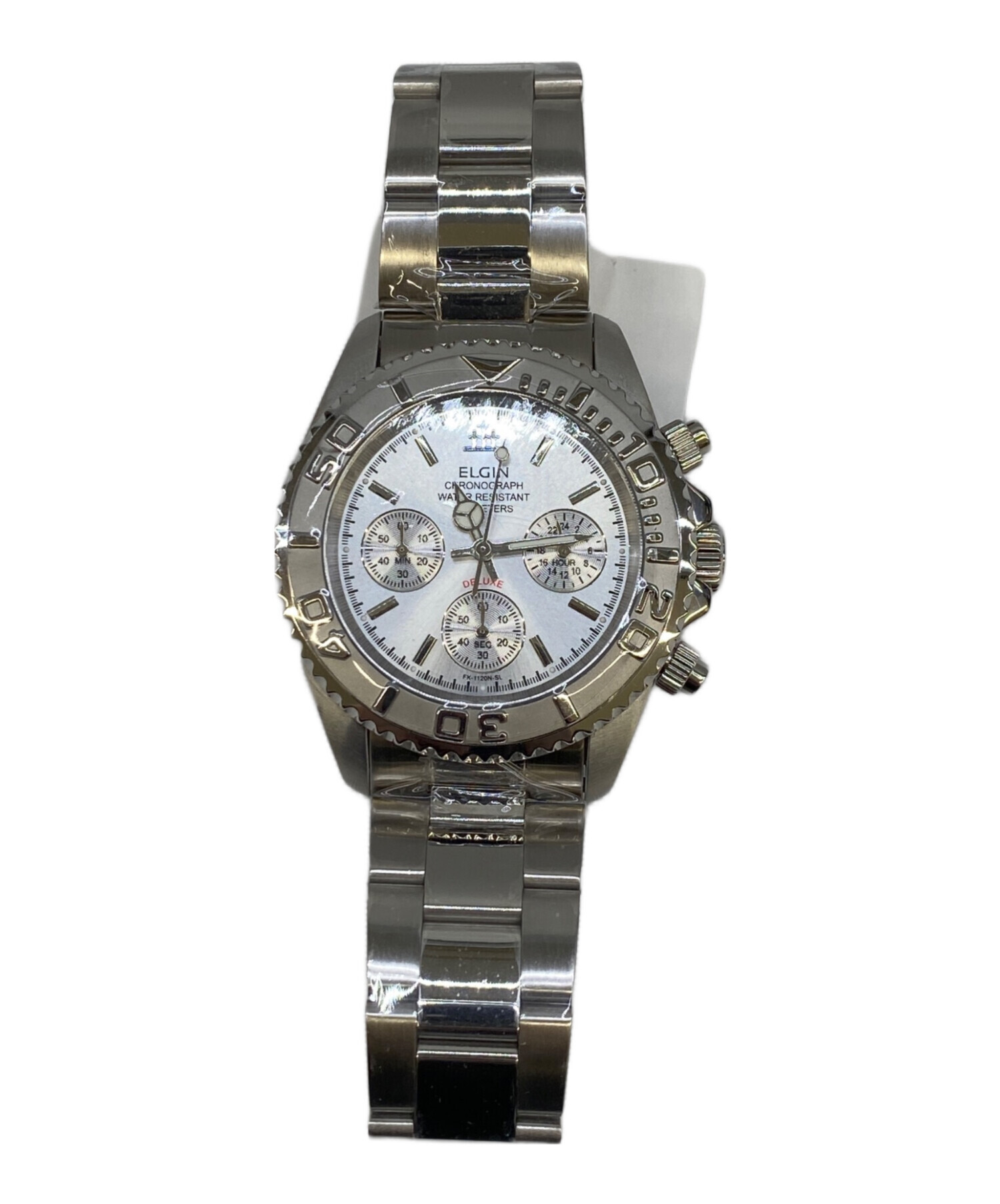 中古・古着通販】ELGIN (エルジン) クロノグラフ シルバー 未使用品