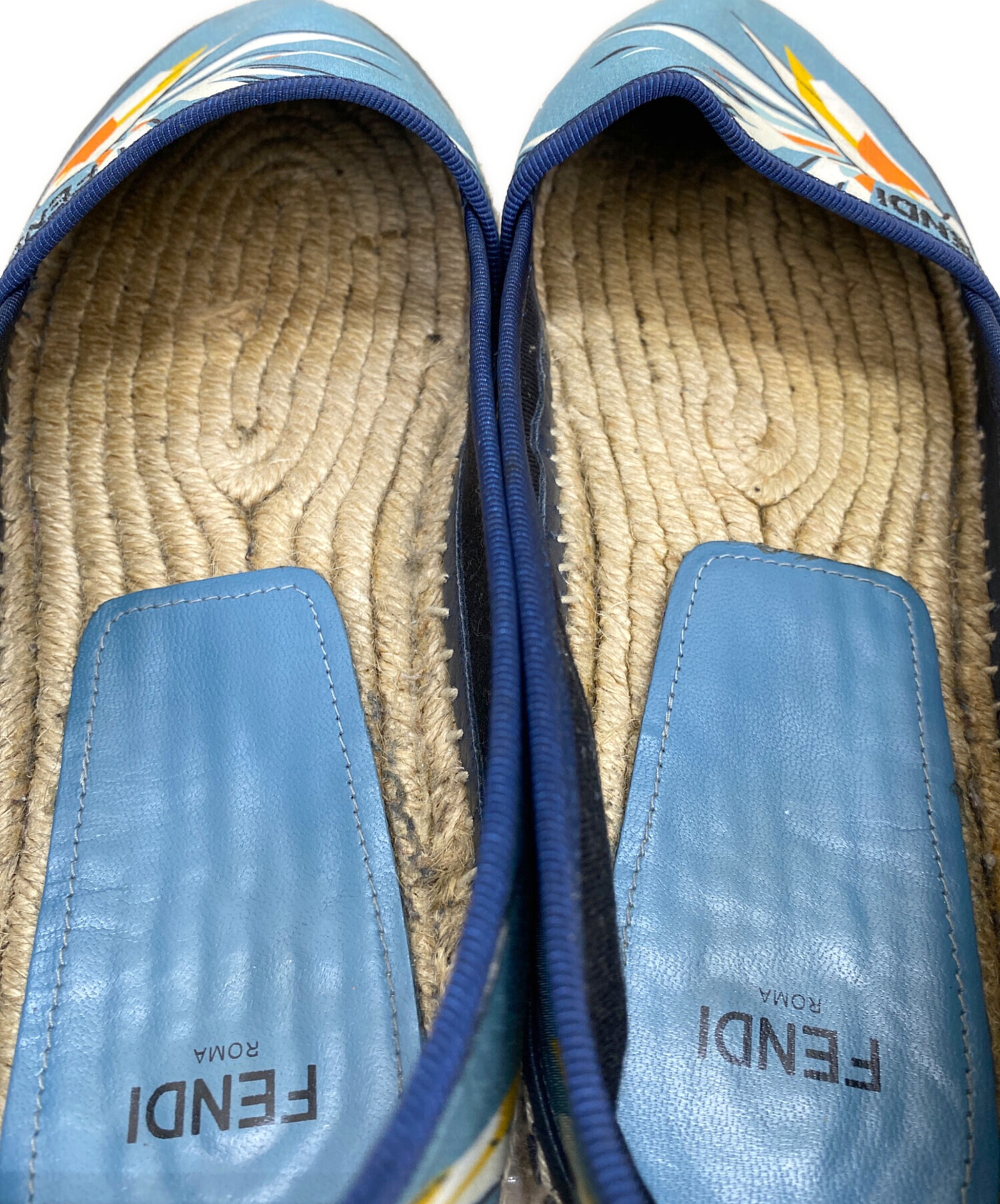中古・古着通販】FENDI (フェンディ) エスパドリーユ ベージュ×ブルー