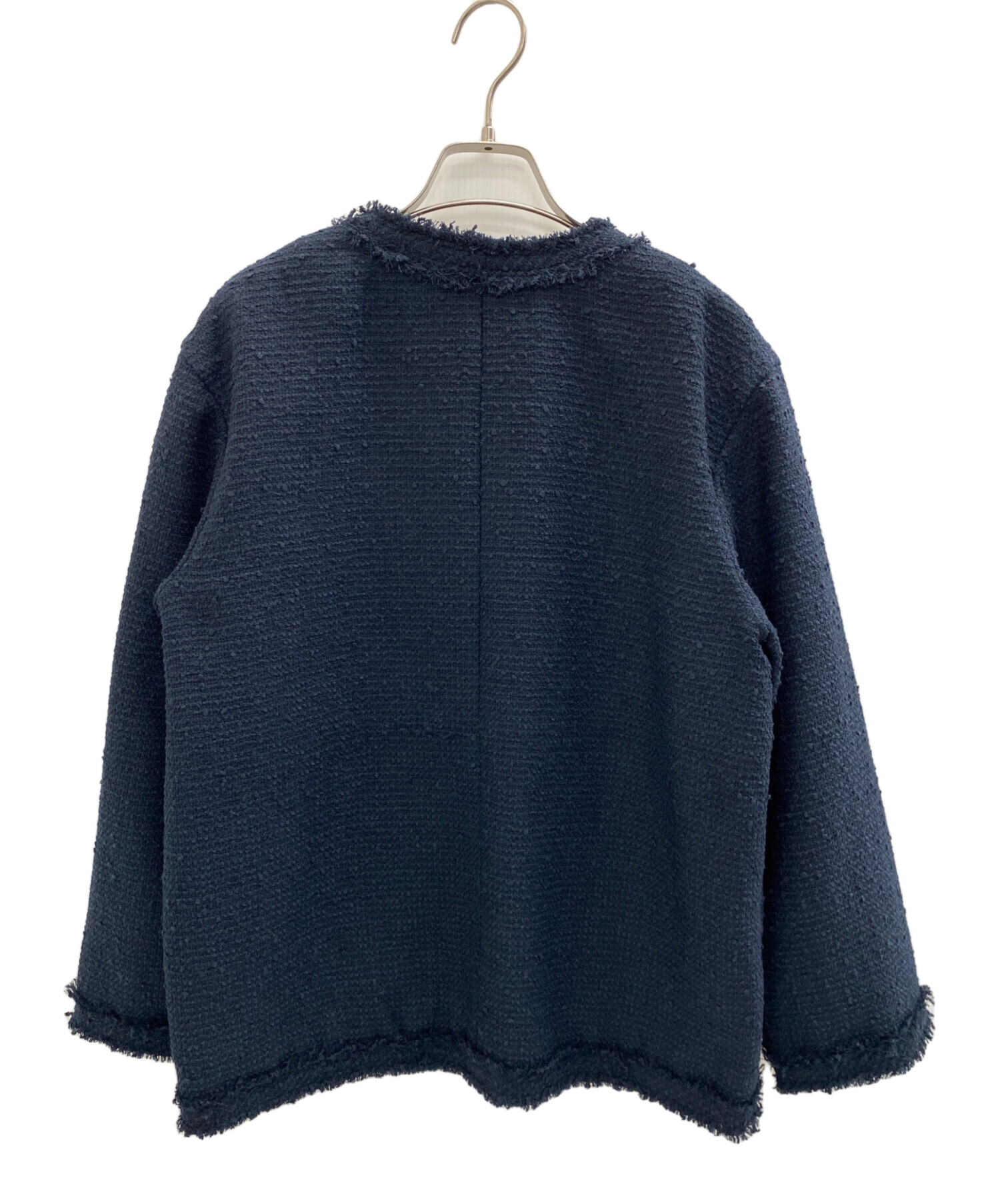 BEAUTY&YOUTH ツイード フリンジ ジャケット　ネイビー M 新品未使用 BEAUTY&YOUTH ツイード フリンジ ジャケット ネイビー