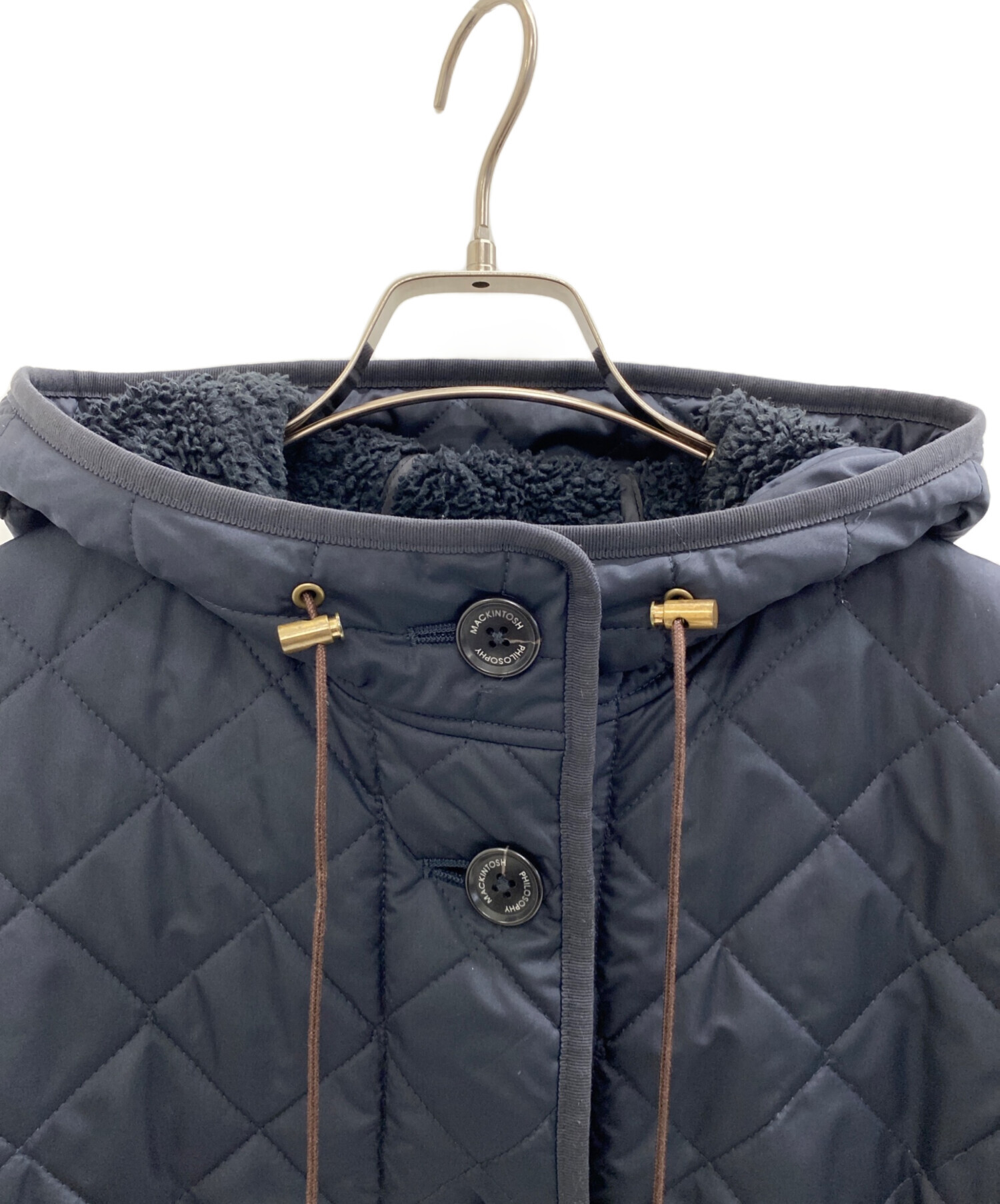 未使用級 38 現行 マッキントッシュフィロソフィー キルティングコート 黒 中古・古着通販】MACKINTOSH PHILOSOPHY (マッキントッシュ