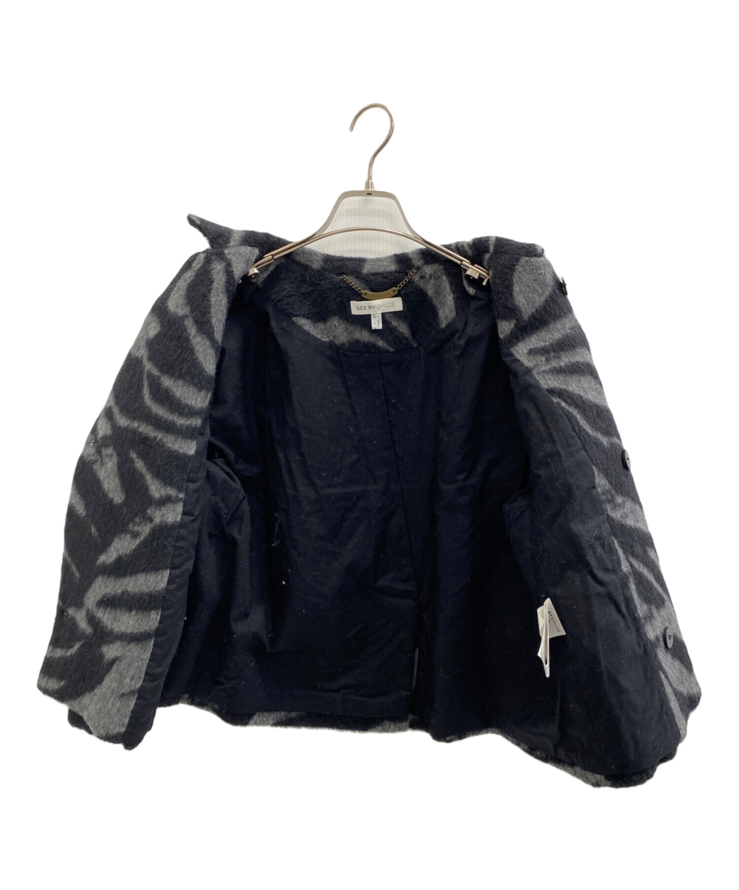 See By Chloé ジャンパー ブラック・グレー 36 中古・古着通販】SEE BY CHLOE (シーバイクロエ) ウールジャケット