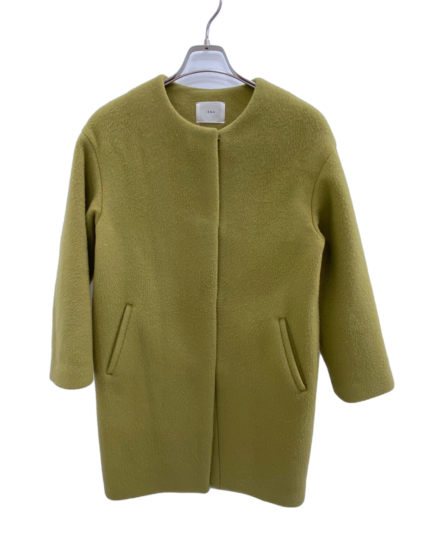 IENA ラムウールノーカラーコート 38　ピスタチオグリーン IENA / イエナ | ラムウール ノーカラー コート | 34 | ナチュラル