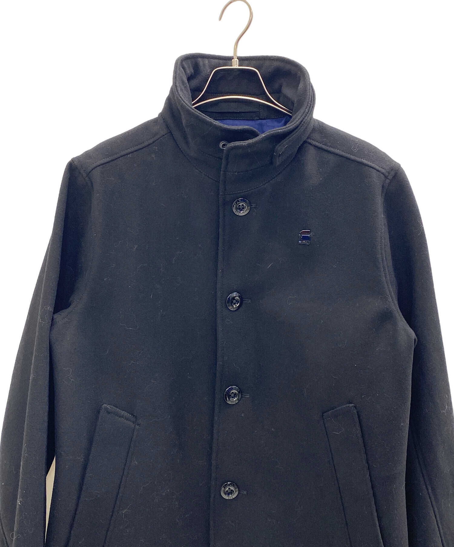 中古・古着通販】G-STAR RAW (ジースターロゥ) ウールコート ブラック