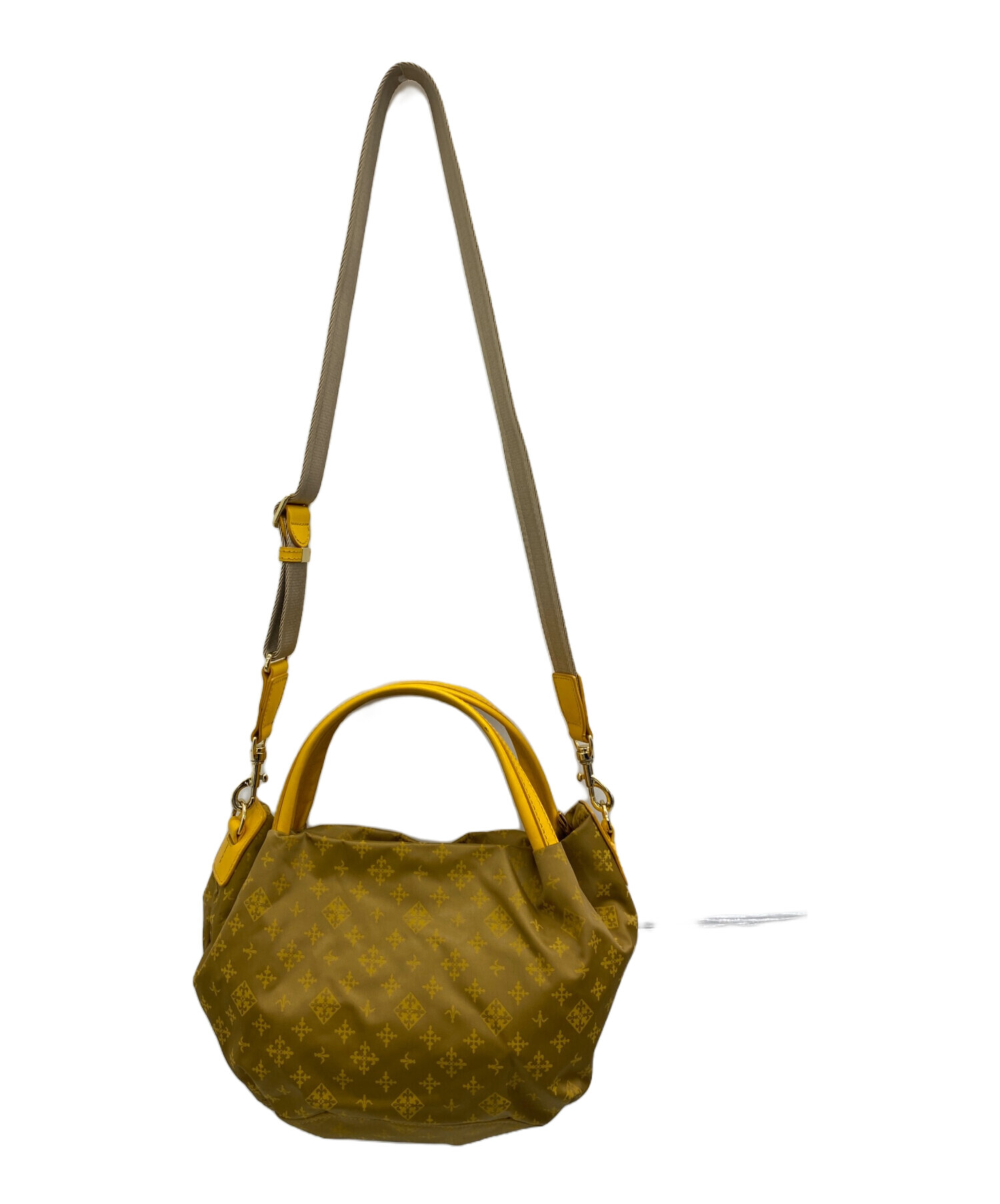 russet ラシット 2WAYバッグ  モノグラム/ナイロン    イエロー レディース / 240001184036 中古・古着通販】russet (ラシット) 2WAYバッグ イエロー｜ブランド