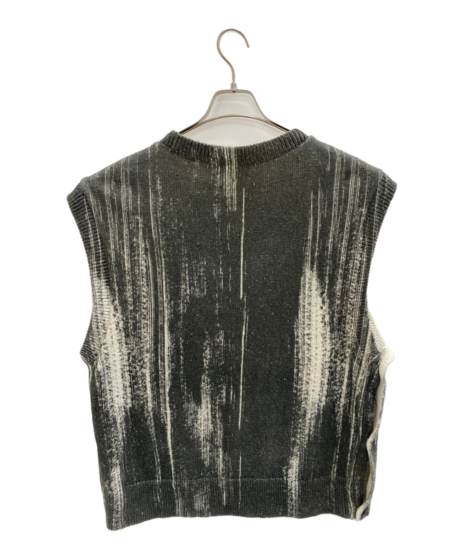 yoke Printed Cotton Crewneck Vest