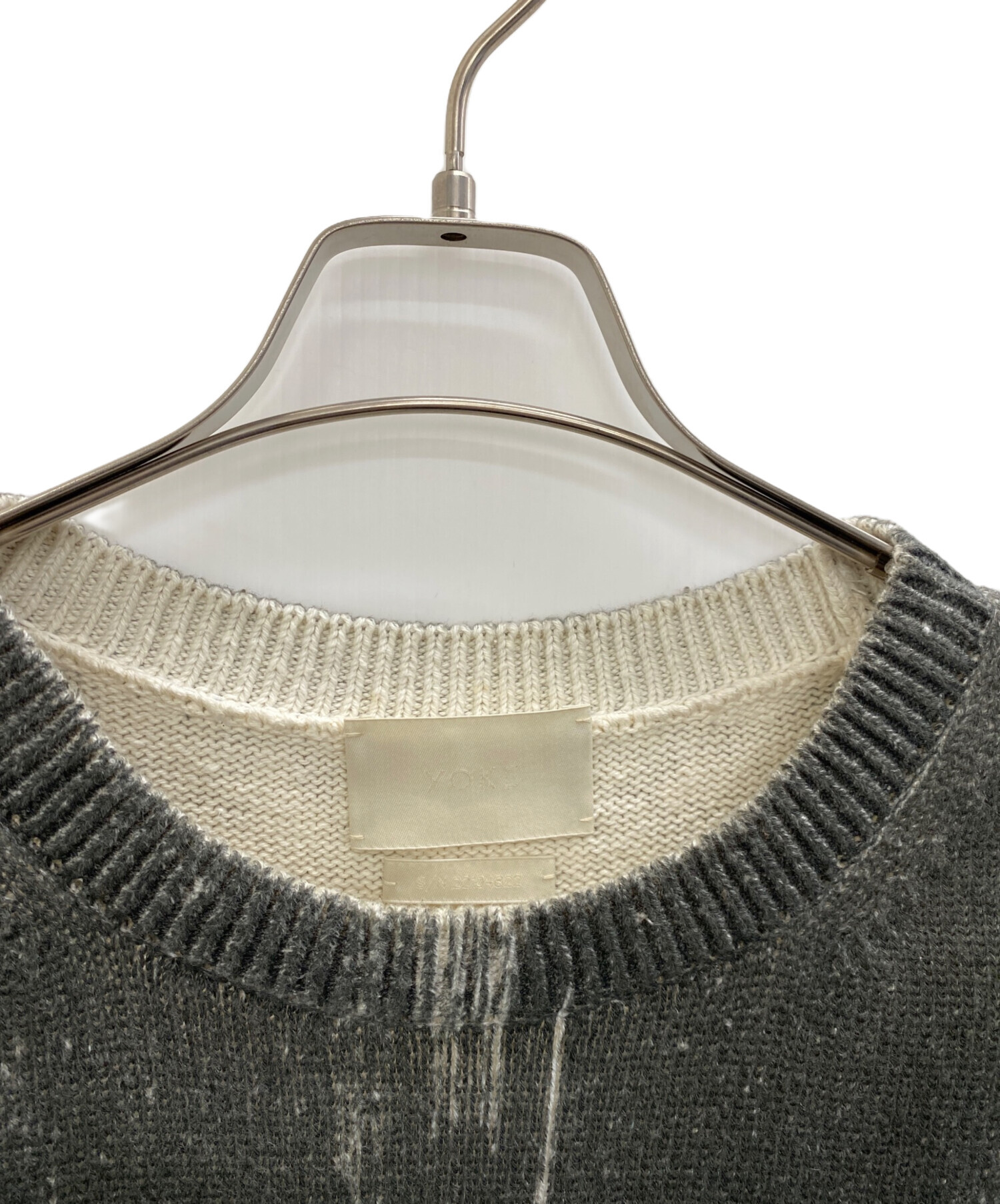 yoke Printed Cotton Crewneck Vest
